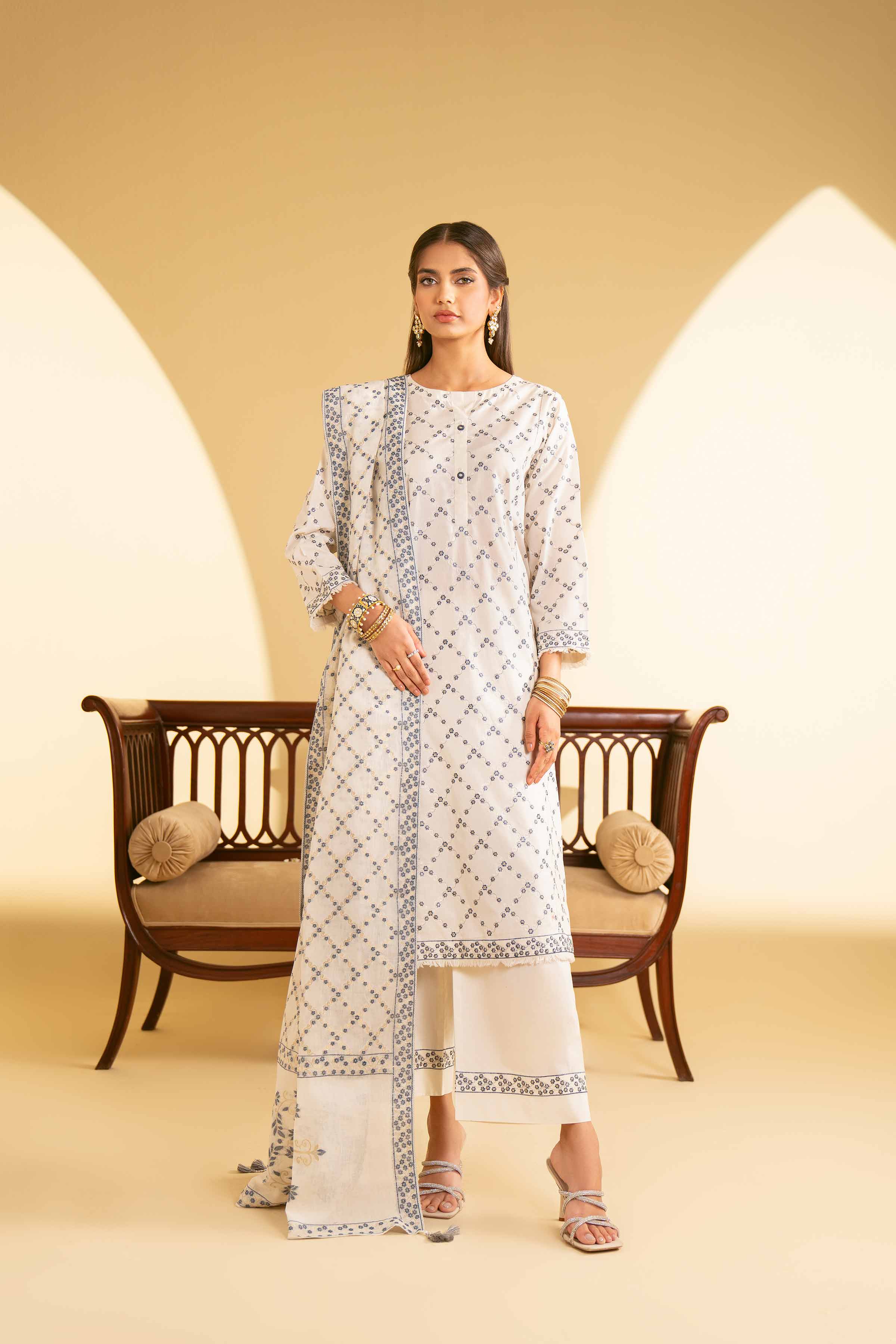 3 Piece - Embroidered Suit - KFE25-90 - Image 4