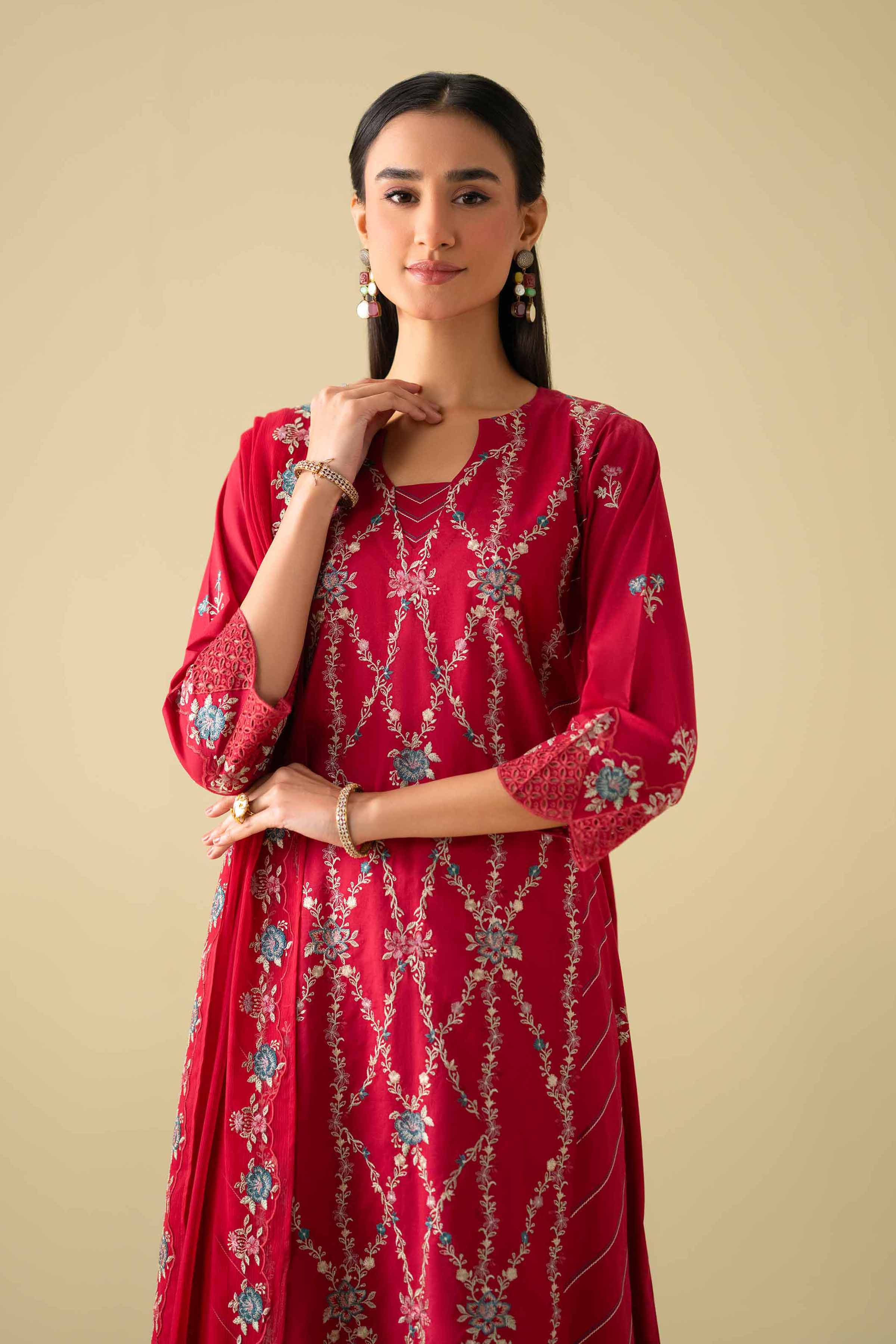 3 Piece - Embroidered Suit - KFE26-100 - Image 2