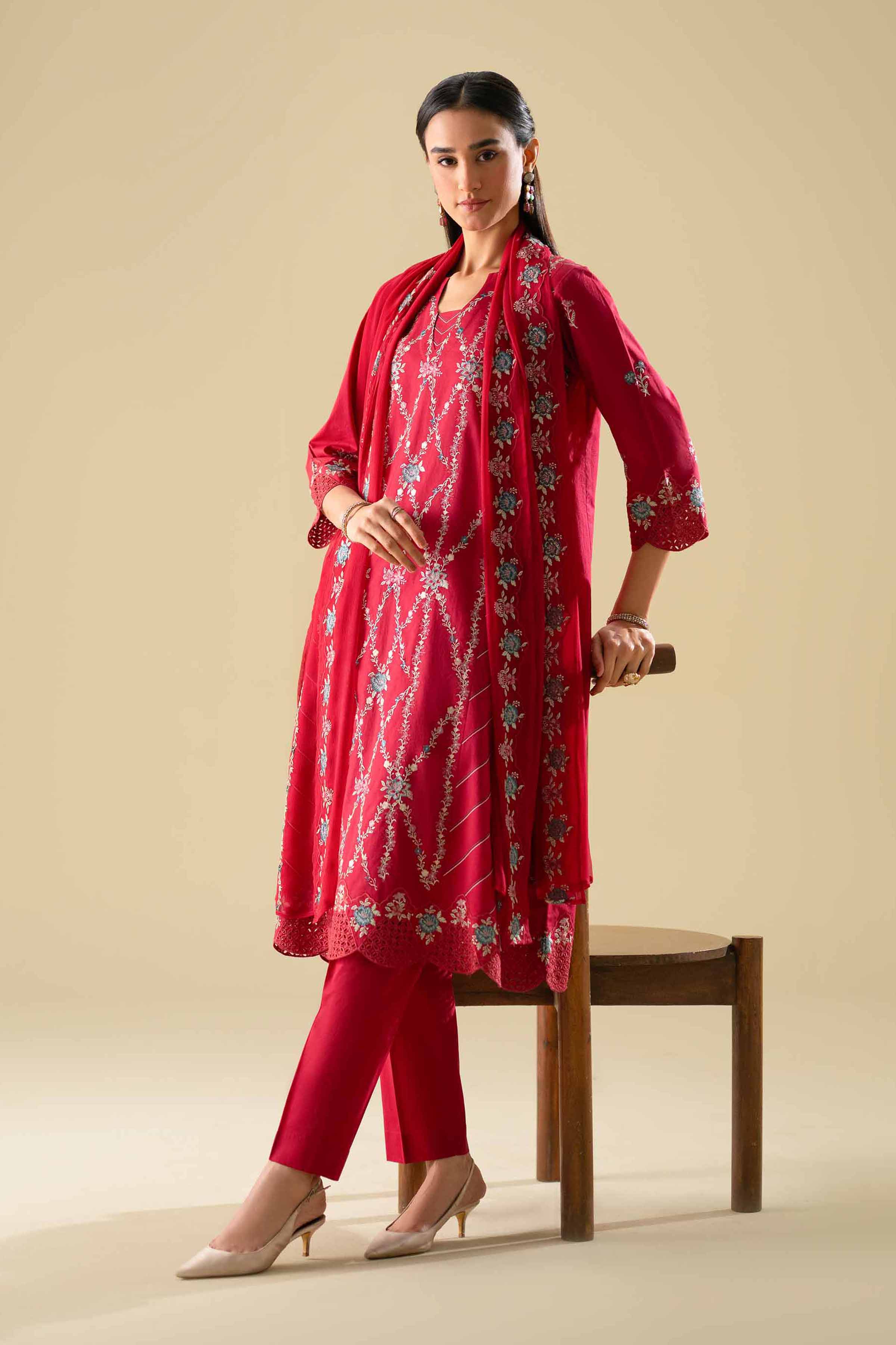 3 Piece - Embroidered Suit - KFE26-100 - Image 5