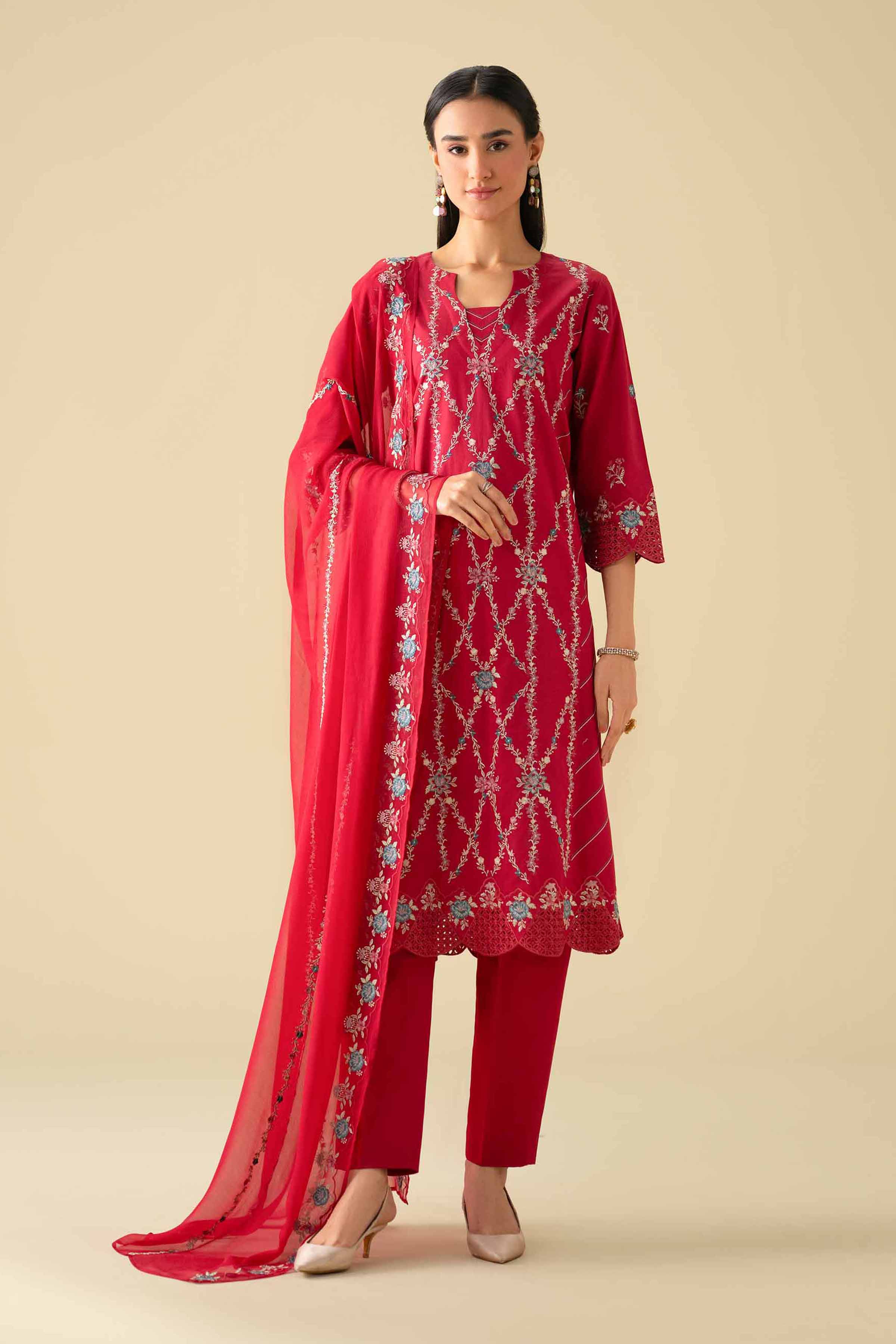 3 Piece - Embroidered Suit - KFE26-100 - Image 6