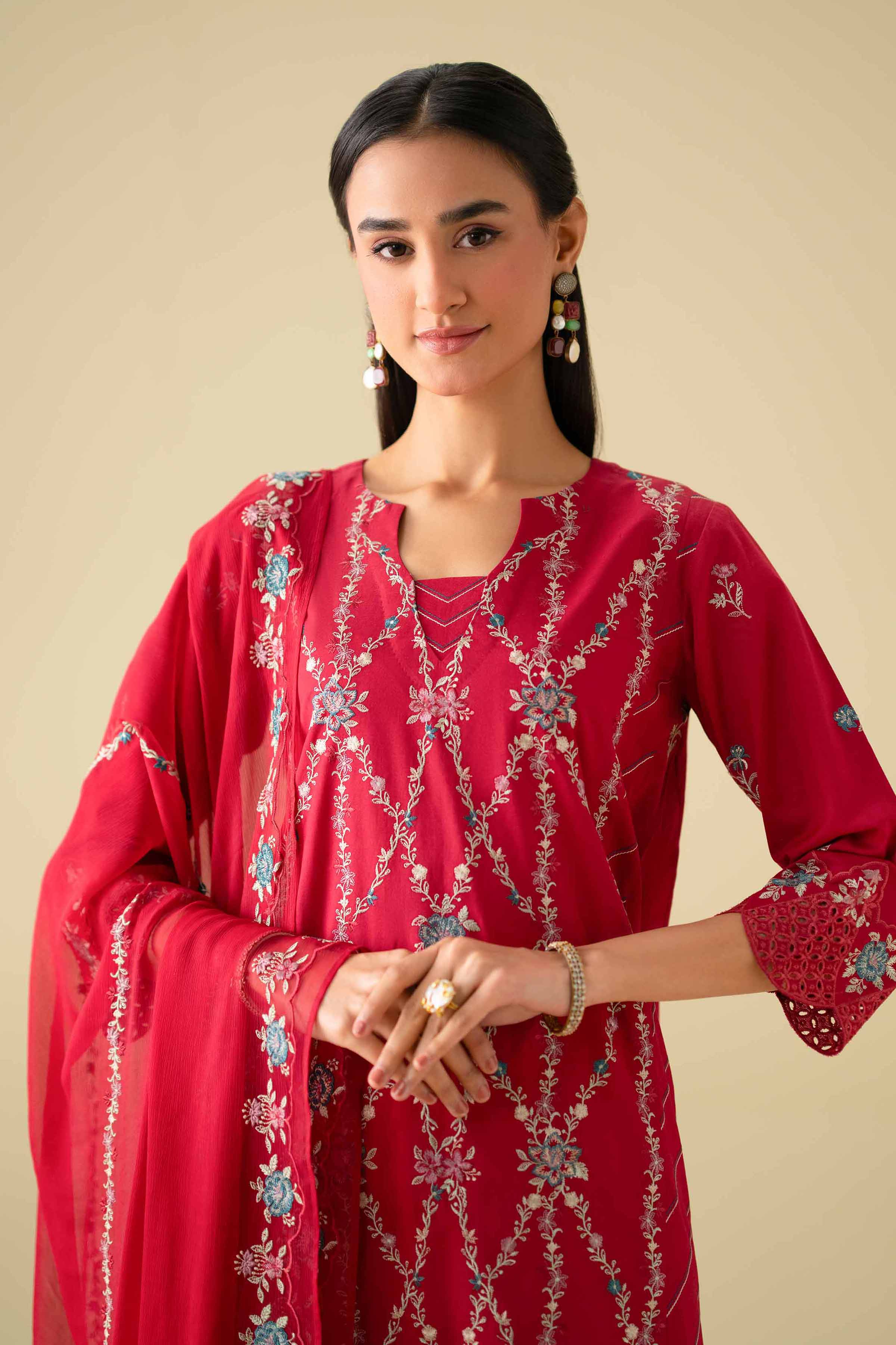 3 Piece - Embroidered Suit - KFE26-100 - Image 8