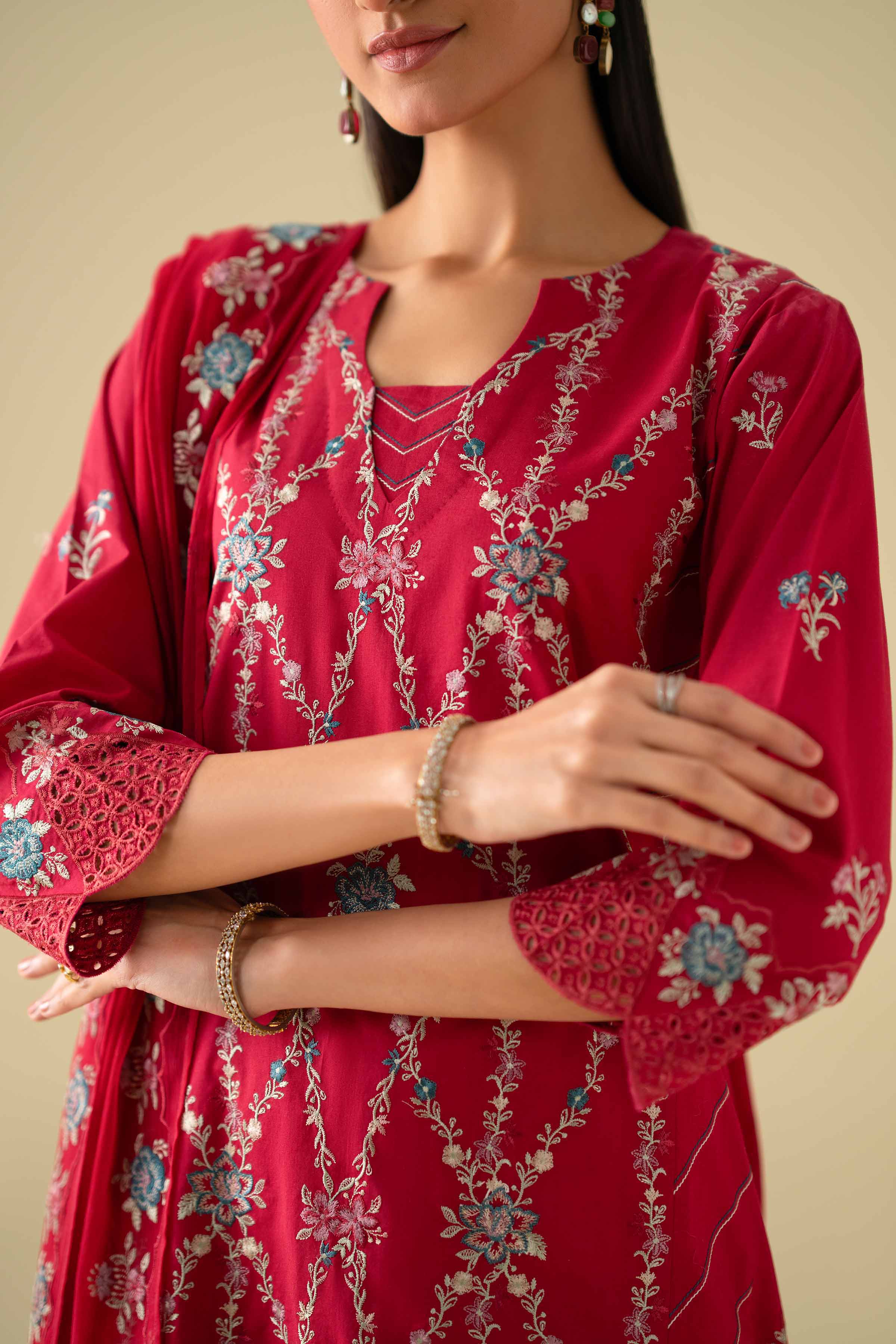 3 Piece - Embroidered Suit - KFE26-100 - Image 9
