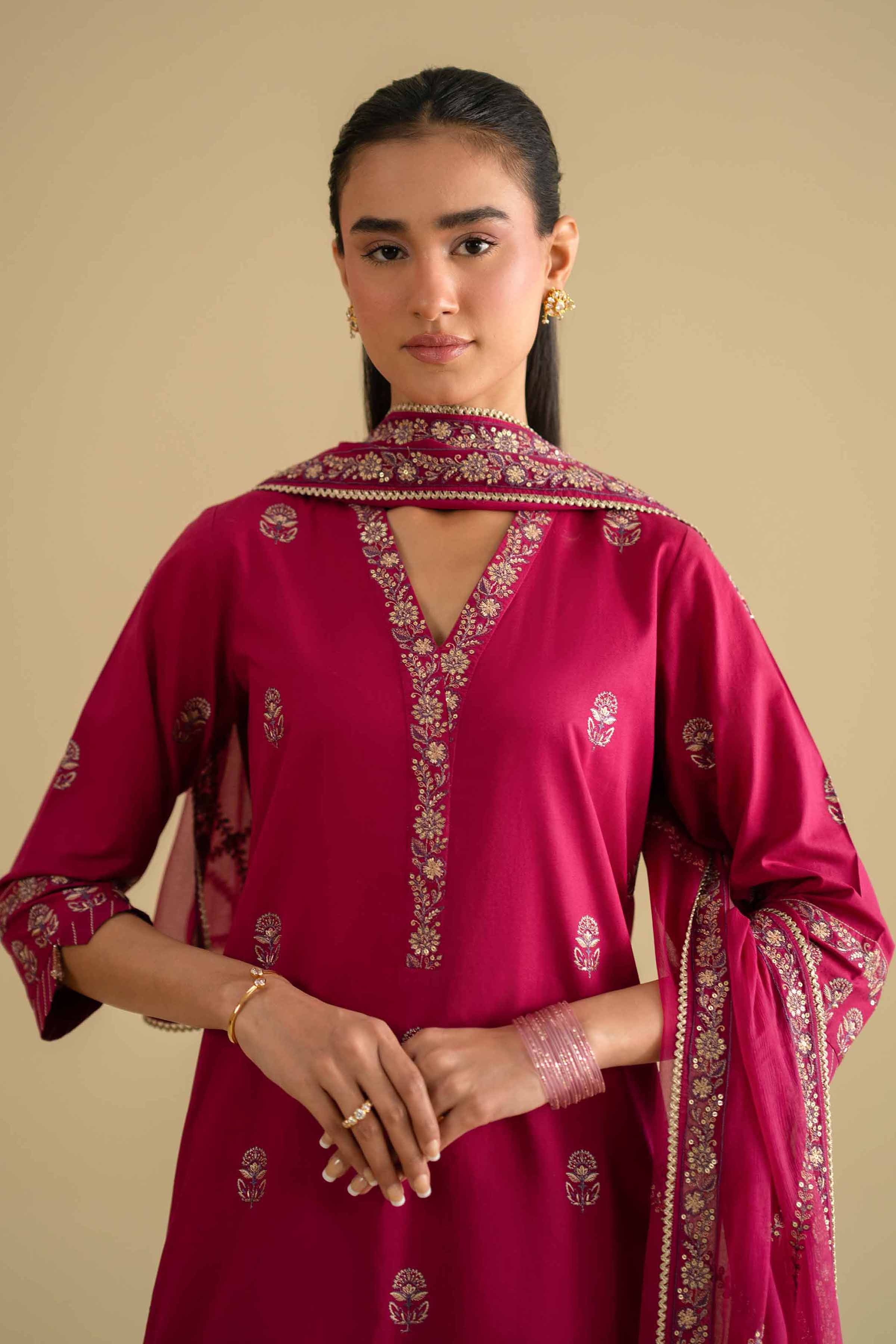 3 Piece - Embroidered Suit - KFE26-105 - Image 2