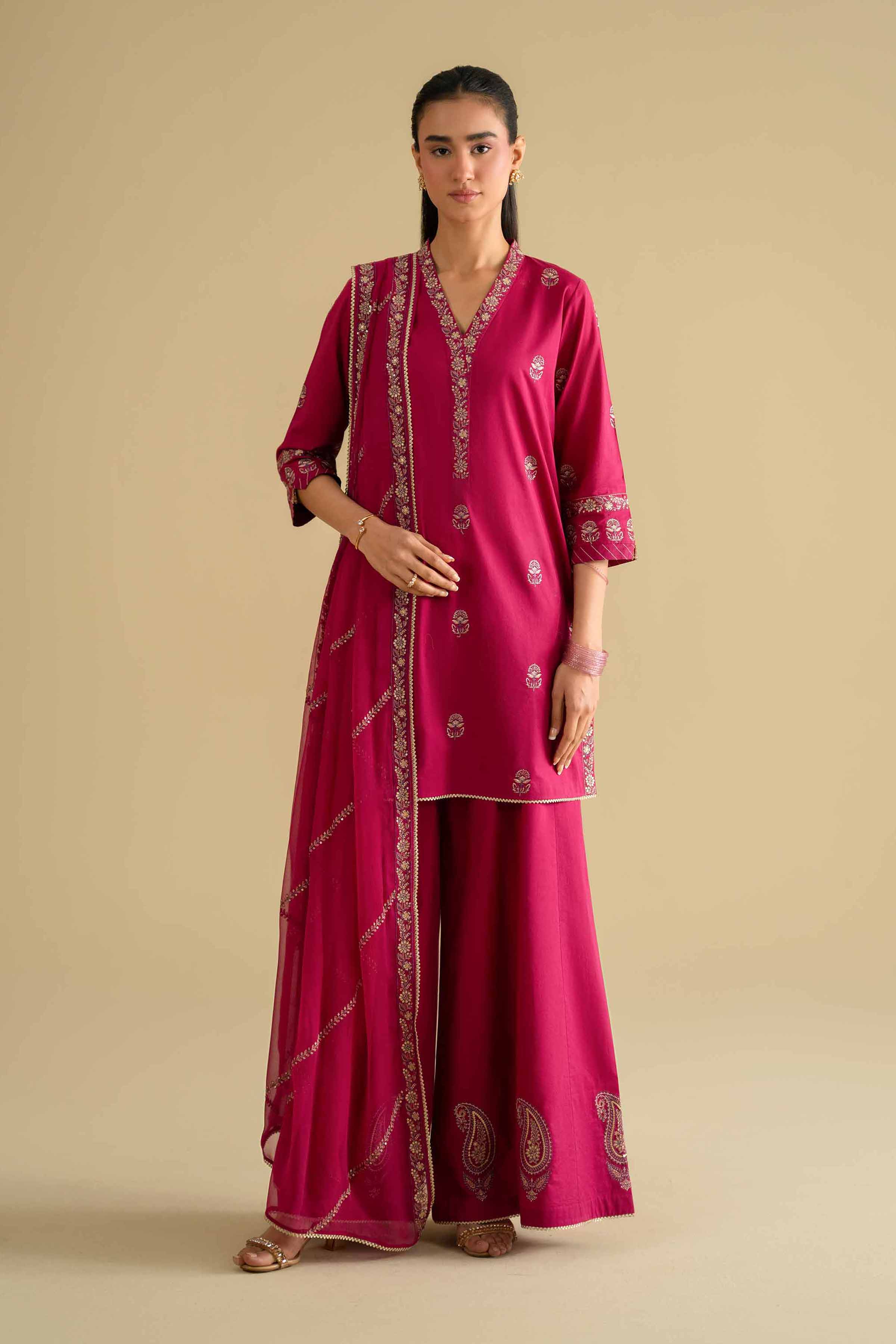 3 Piece - Embroidered Suit - KFE26-105 - Image 4