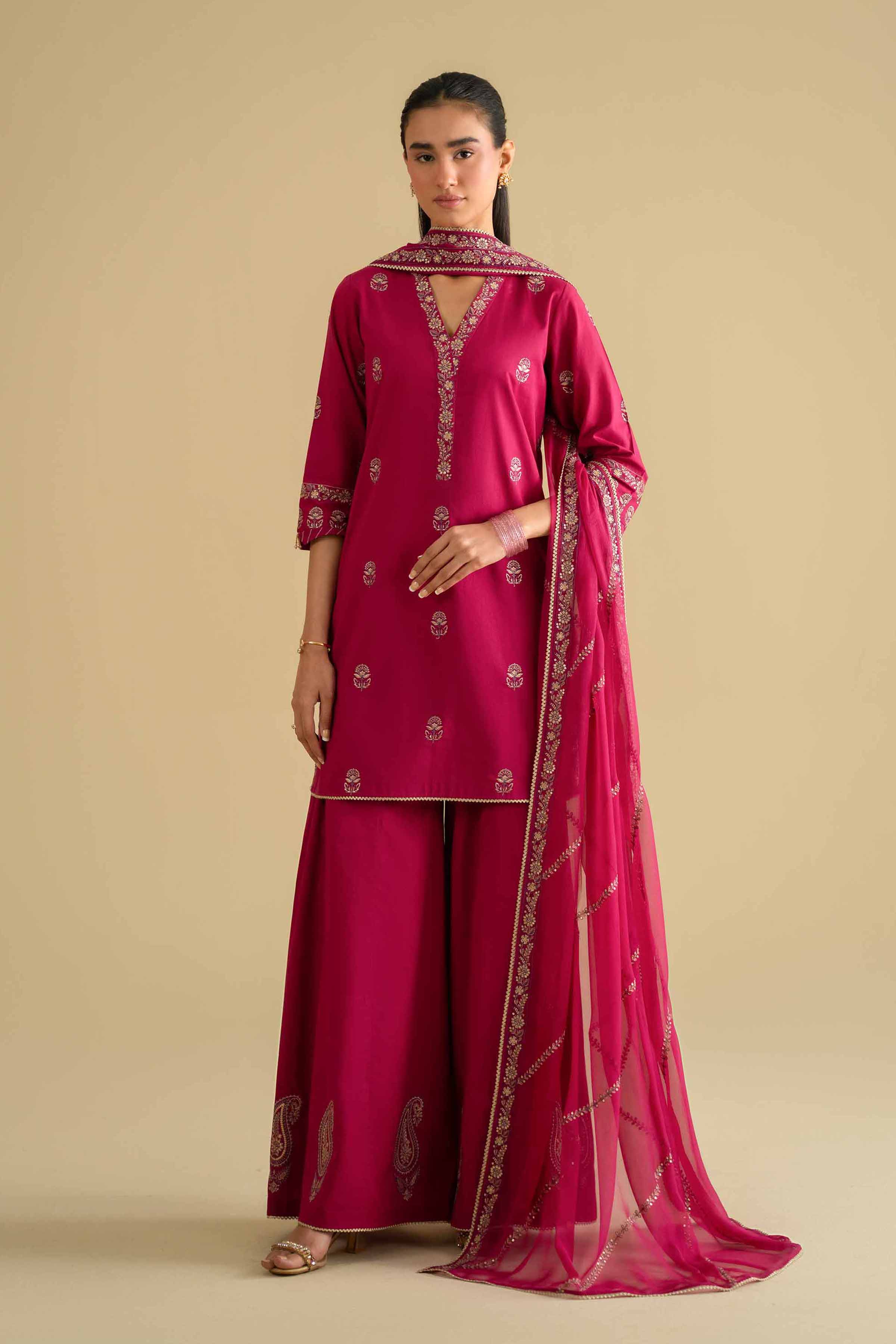 3 Piece - Embroidered Suit - KFE26-105 - Image 6