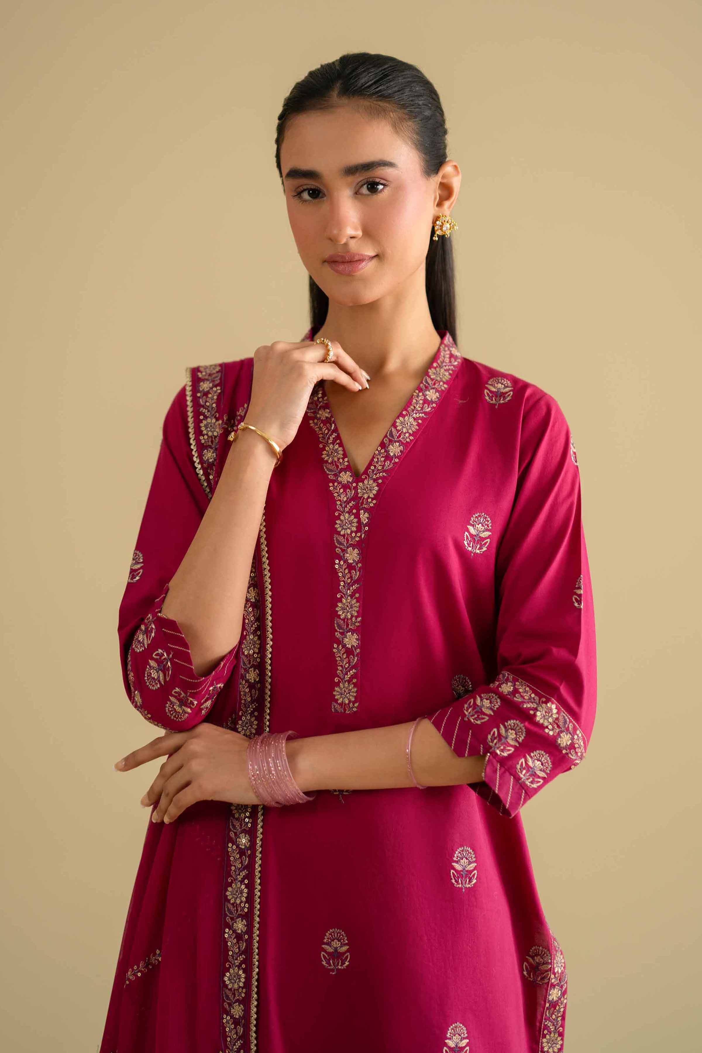 3 Piece - Embroidered Suit - KFE26-105 - Image 7