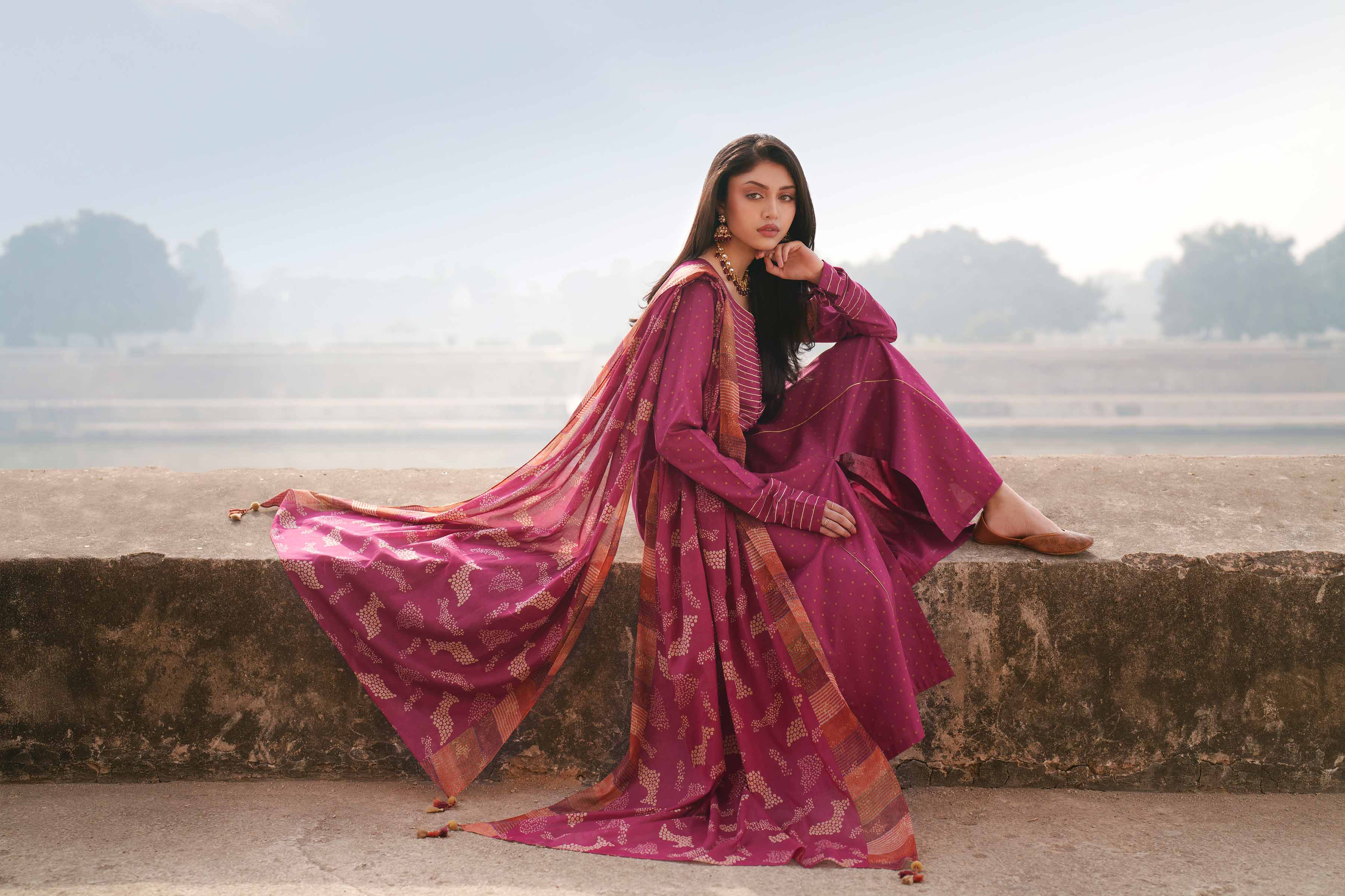 3 Piece - Embroidered Suit - KFE26-113 - Image 10