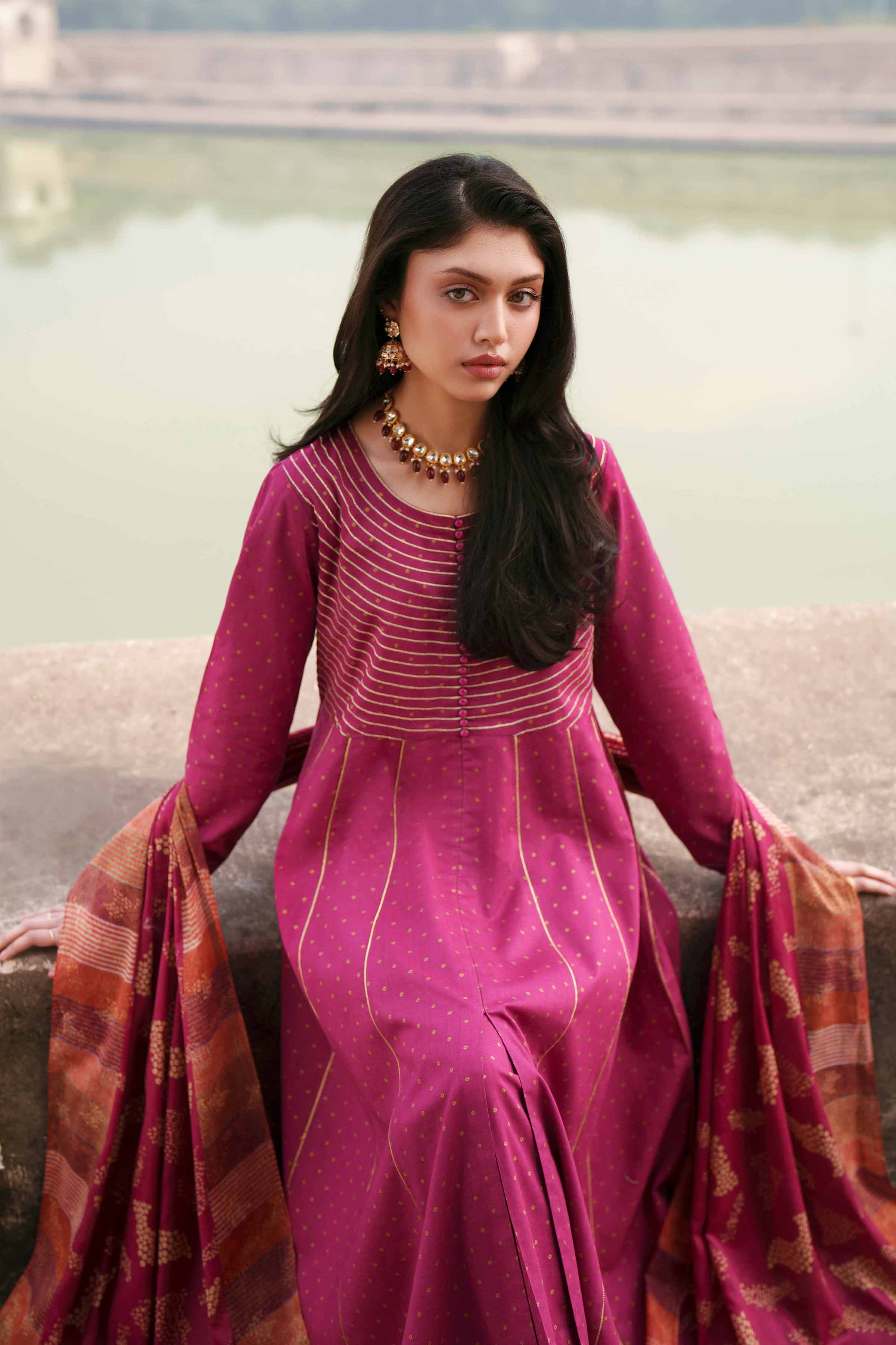 3 Piece - Embroidered Suit - KFE26-113 - Image 3