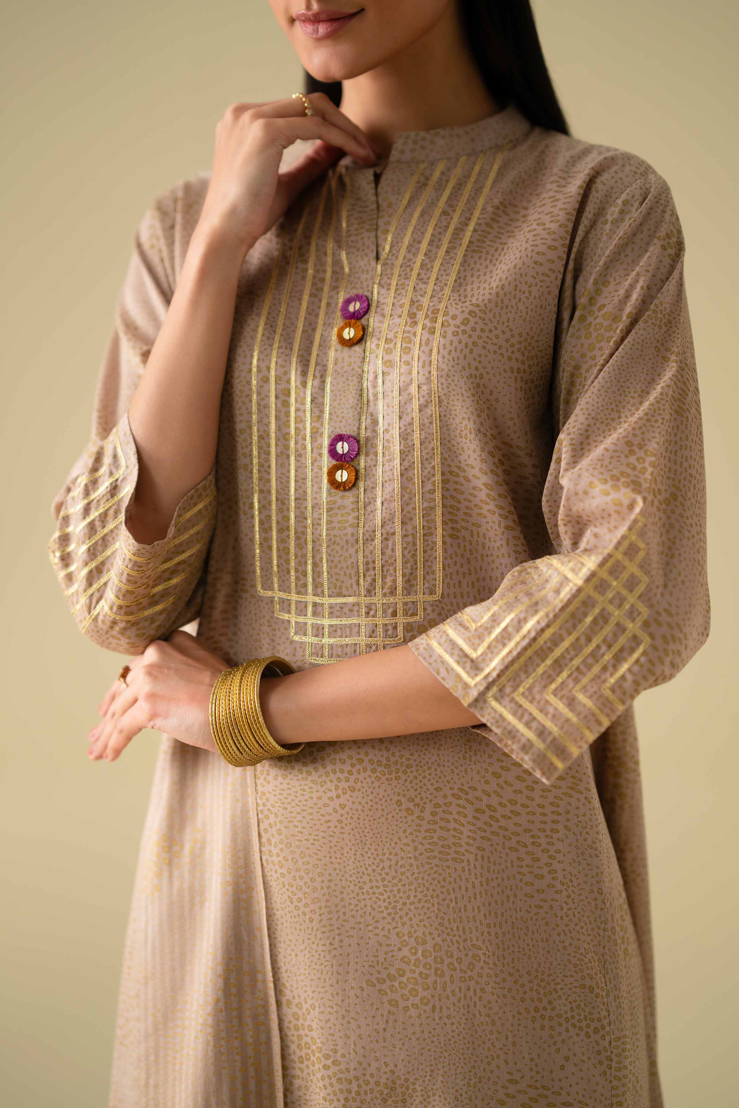 3 Piece - Embroidered Suit - KFE26-116 - Image 3