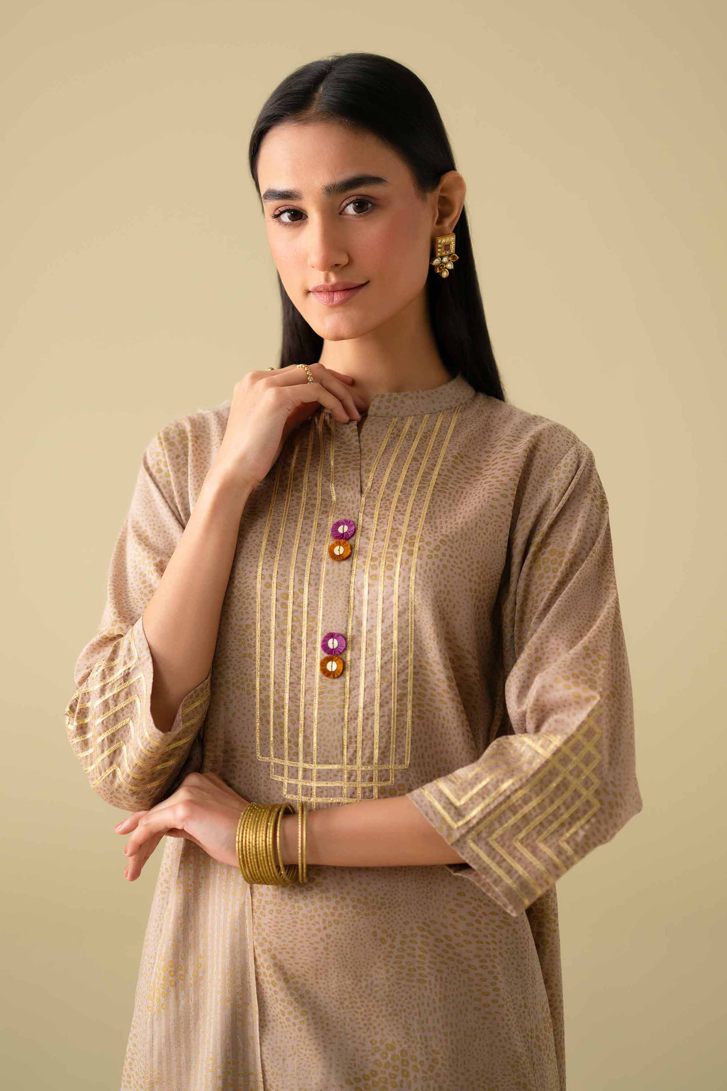 3 Piece - Embroidered Suit - KFE26-116 - Image 4
