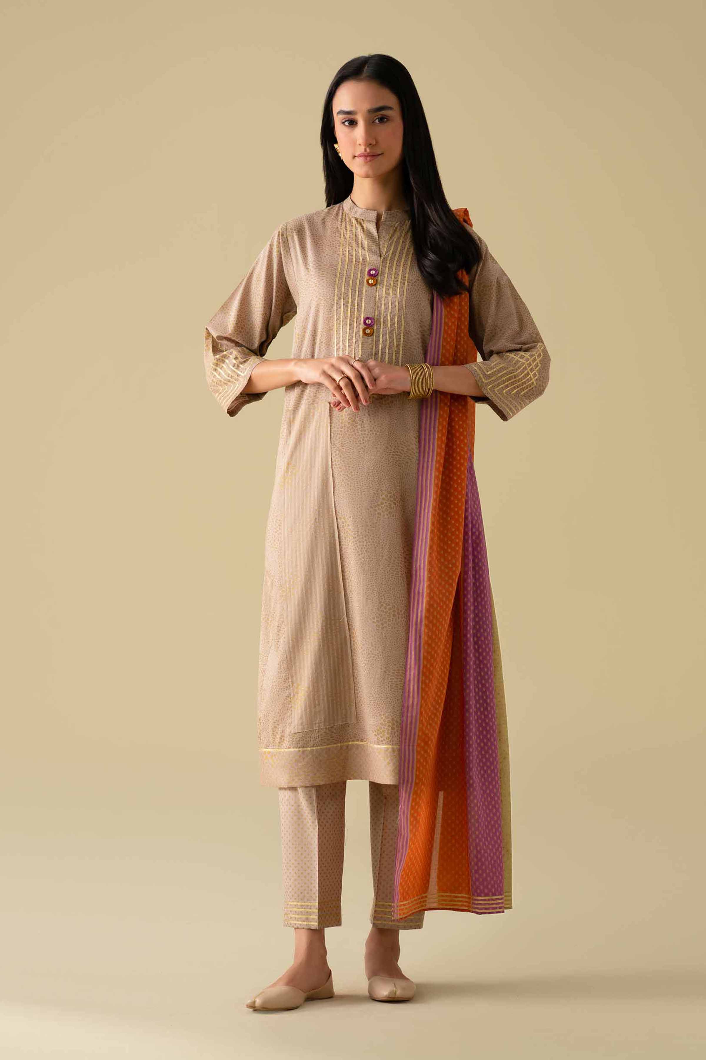 3 Piece - Embroidered Suit - KFE26-116 - Image 5