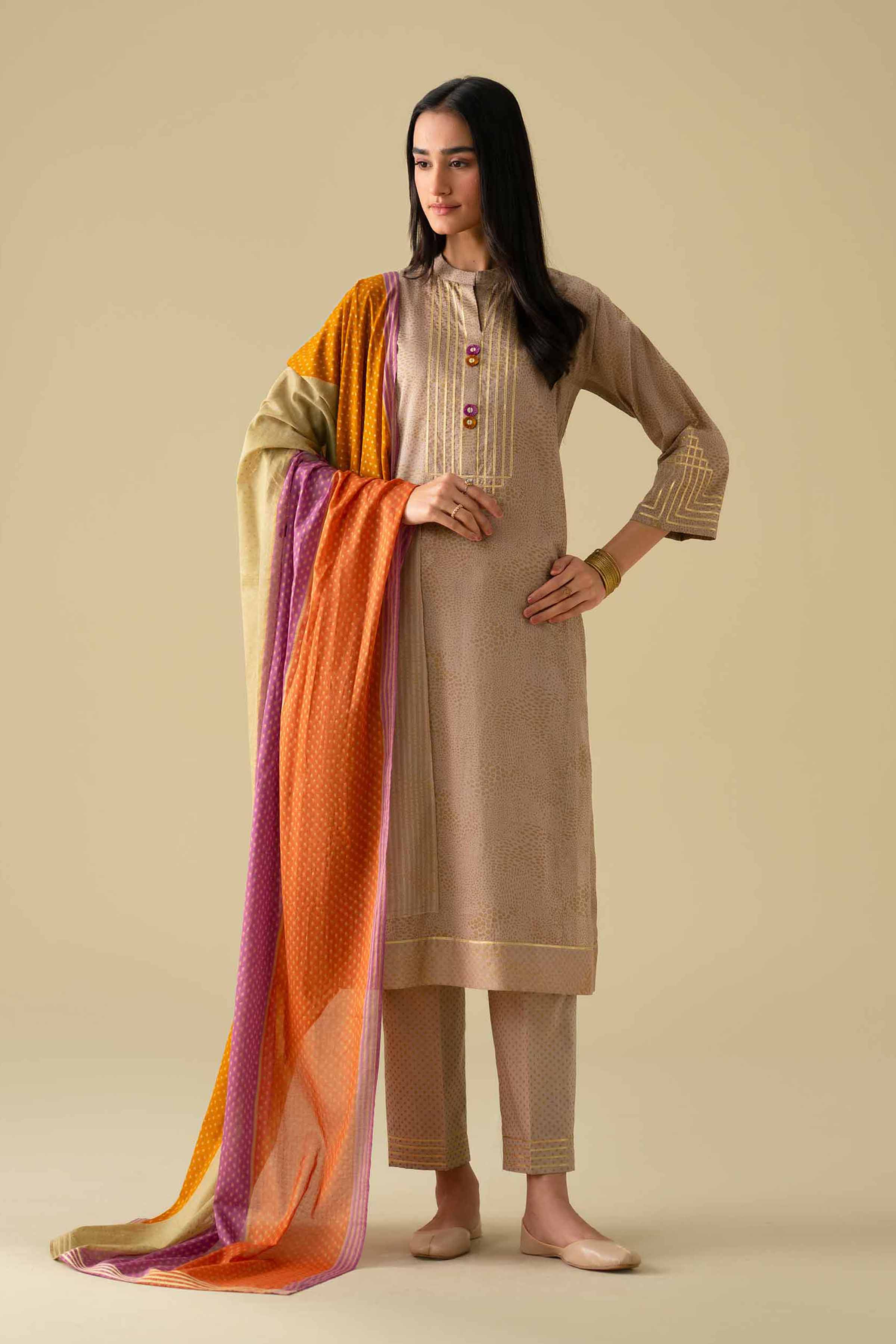 3 Piece - Embroidered Suit - KFE26-116 - Image 6