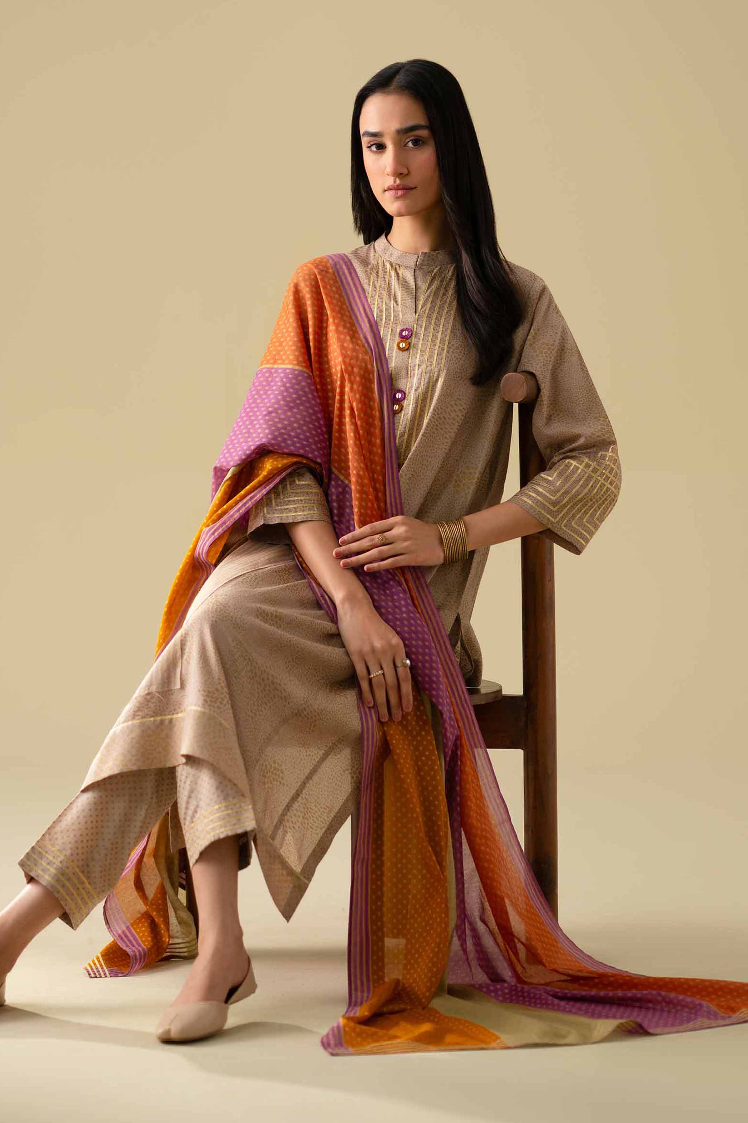 3 Piece - Embroidered Suit - KFE26-116 - Image 8