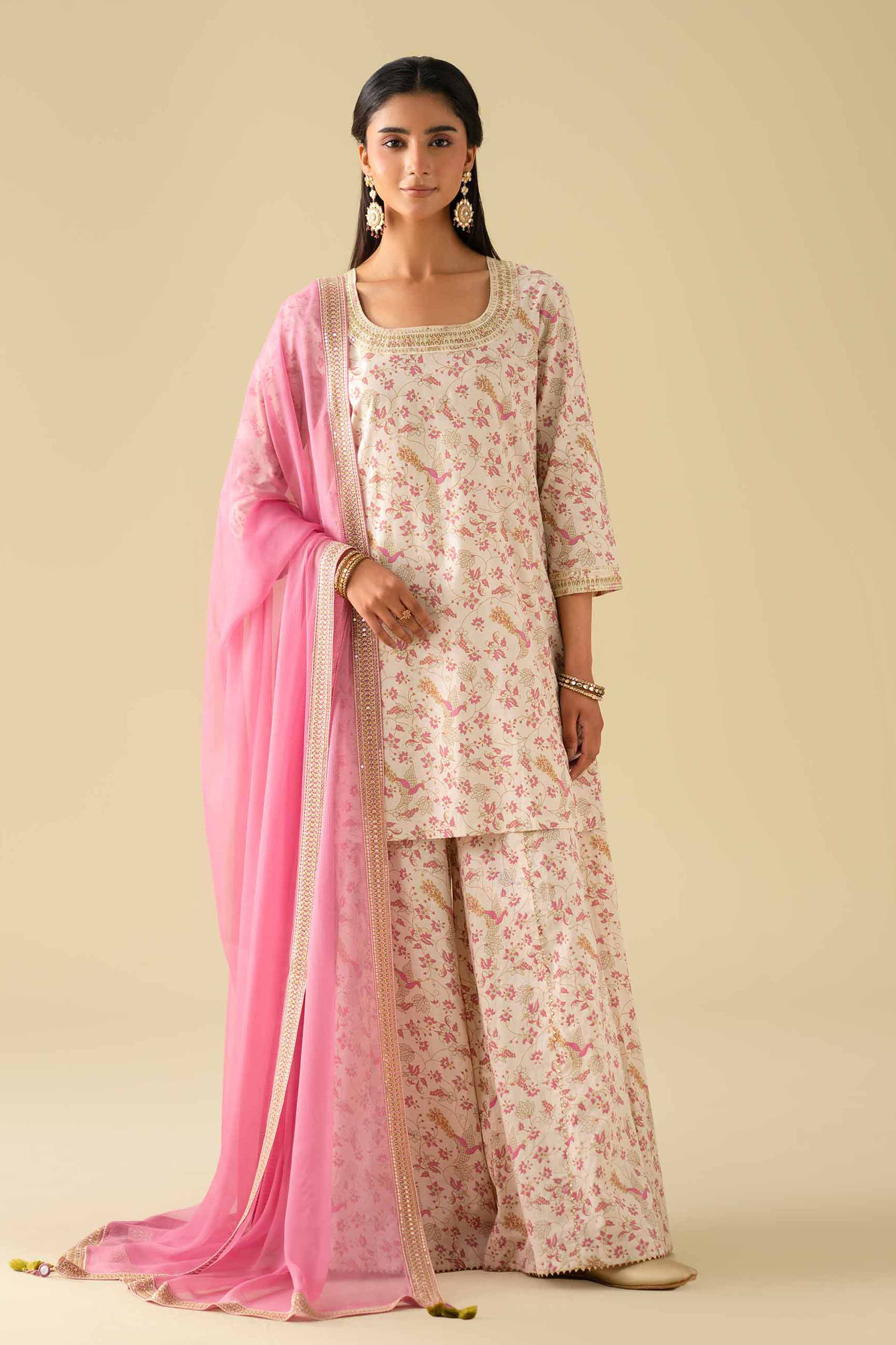 3 Piece - Printed Embroidered Suit - KFE26-117 - Image 6