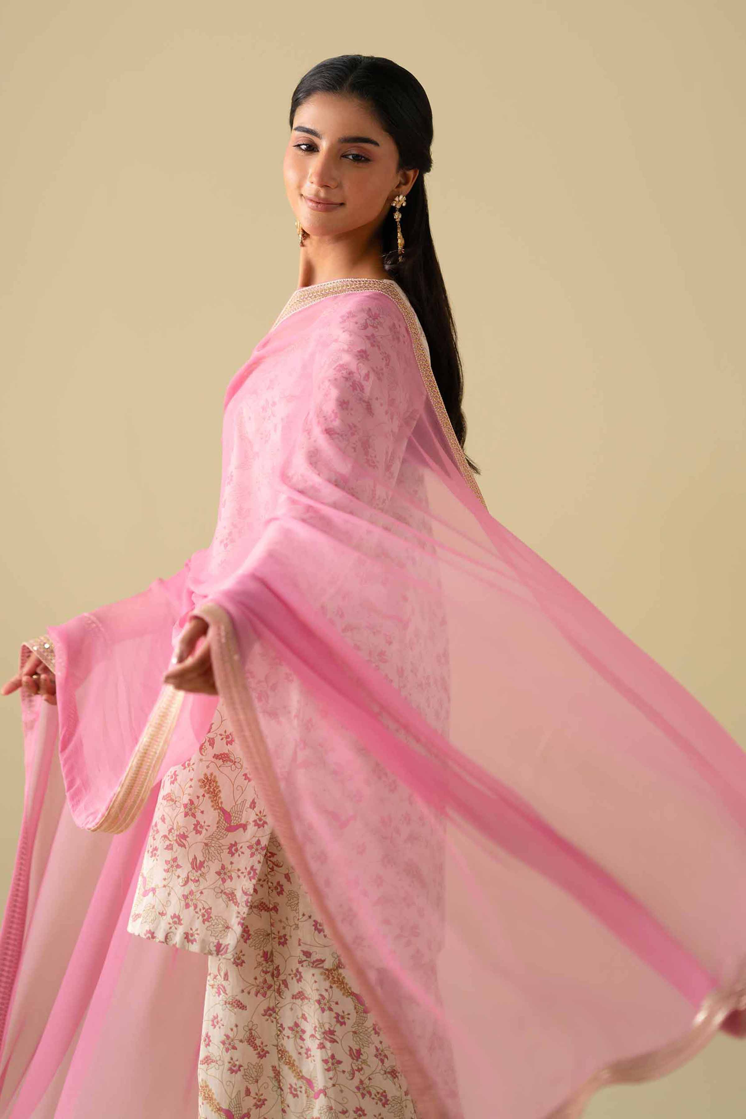 3 Piece - Printed Embroidered Suit - KFE26-117 - Image 7