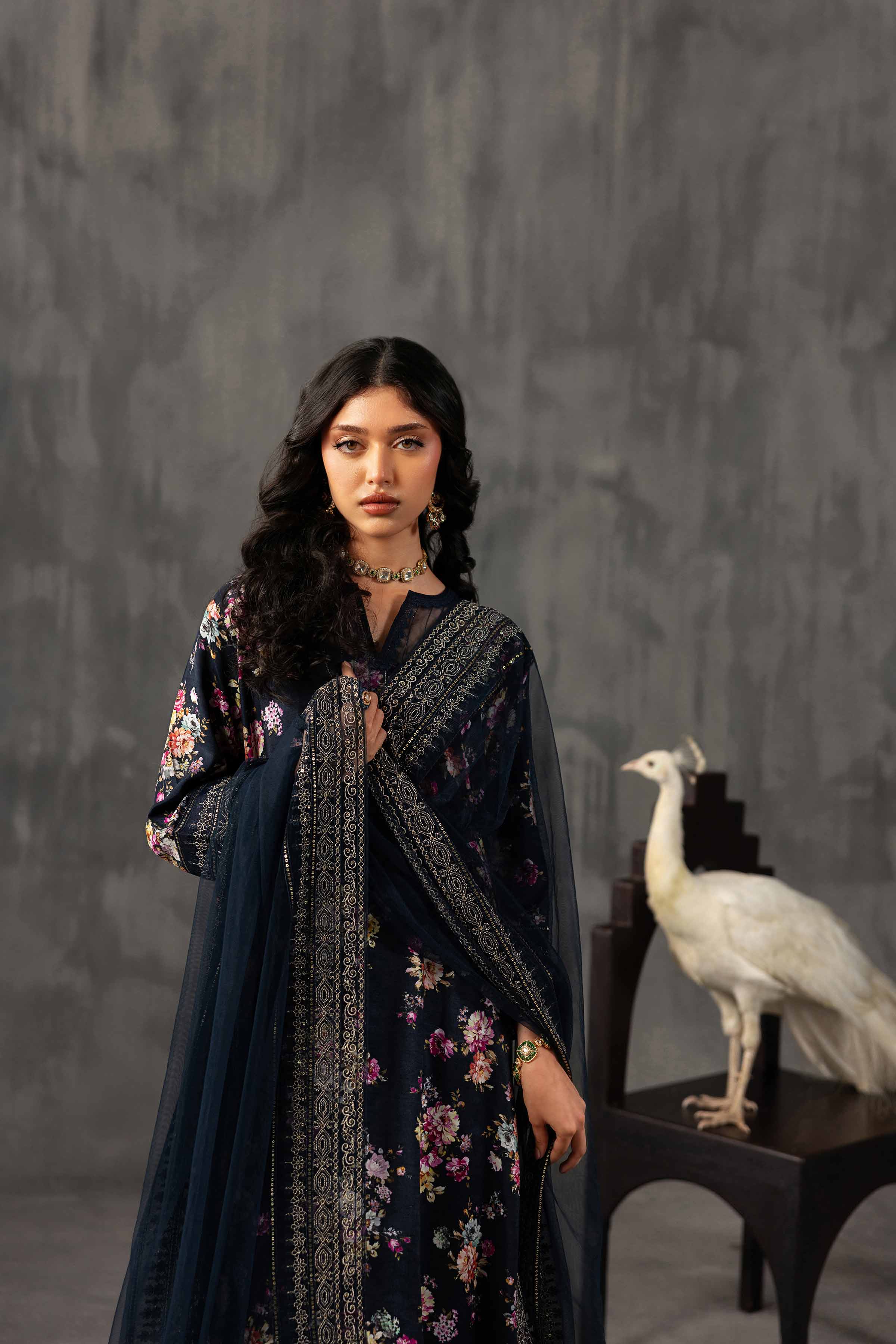 3 Piece - Printed Embroidered Suit - KFE26-118 - Image 6