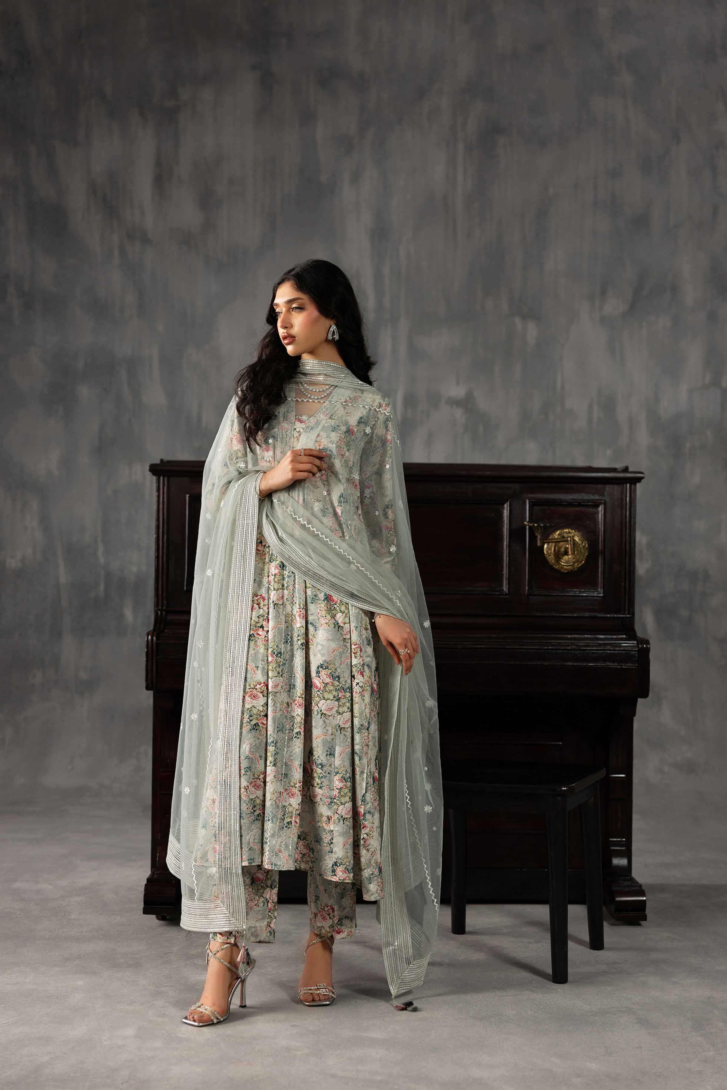 3 Piece - Printed Embroidered Suit - KFE26-130 - Image 5