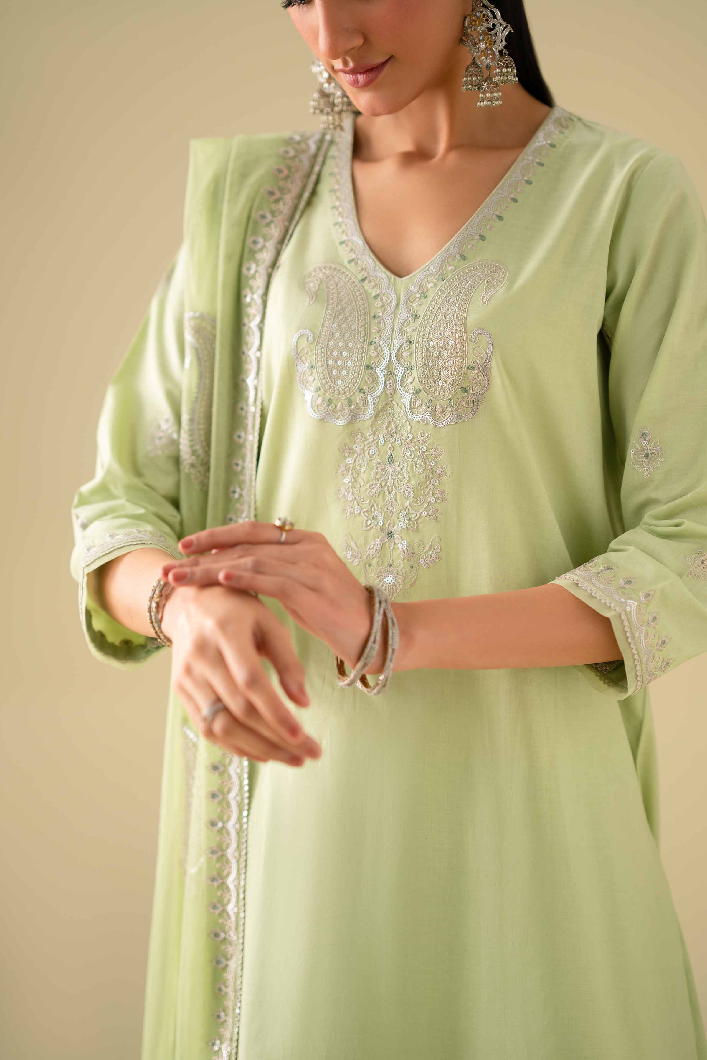 3 Piece - Embroidered Suit - KFE26-132 - Image 7