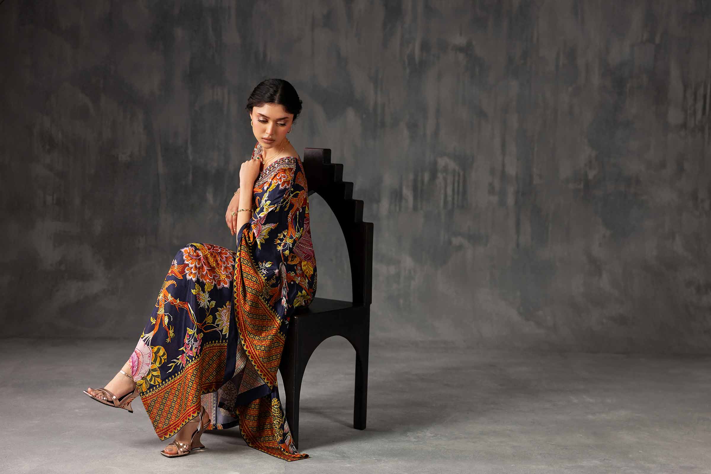 Printed Embroidered Kaftan - KFE26-134 - Image 13