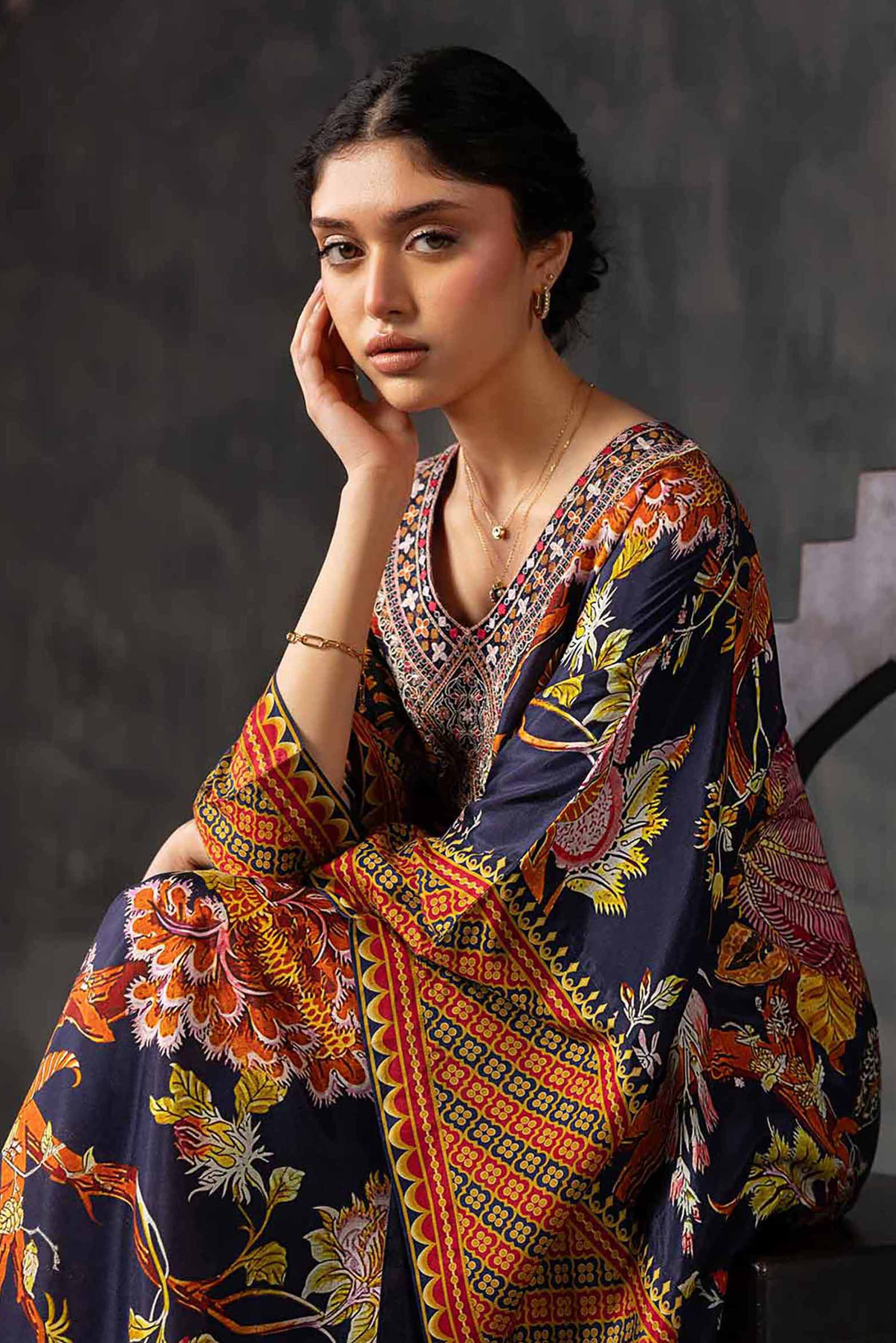 Printed Embroidered Kaftan - KFE26-134 - Image 2