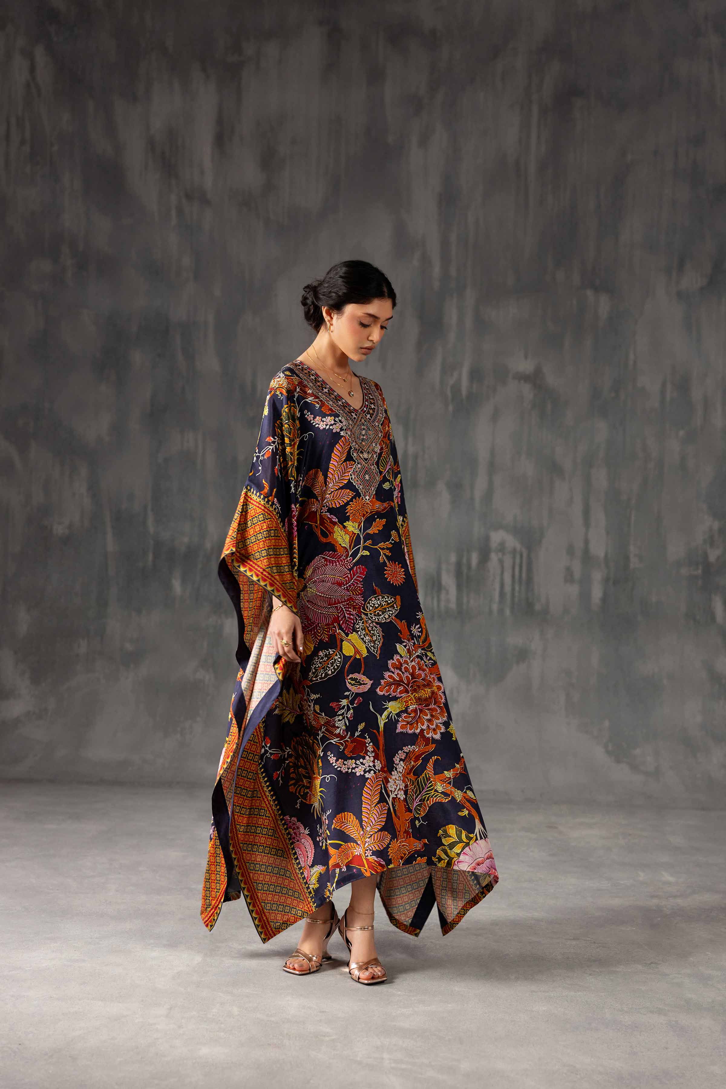 Printed Embroidered Kaftan - KFE26-134 - Image 4