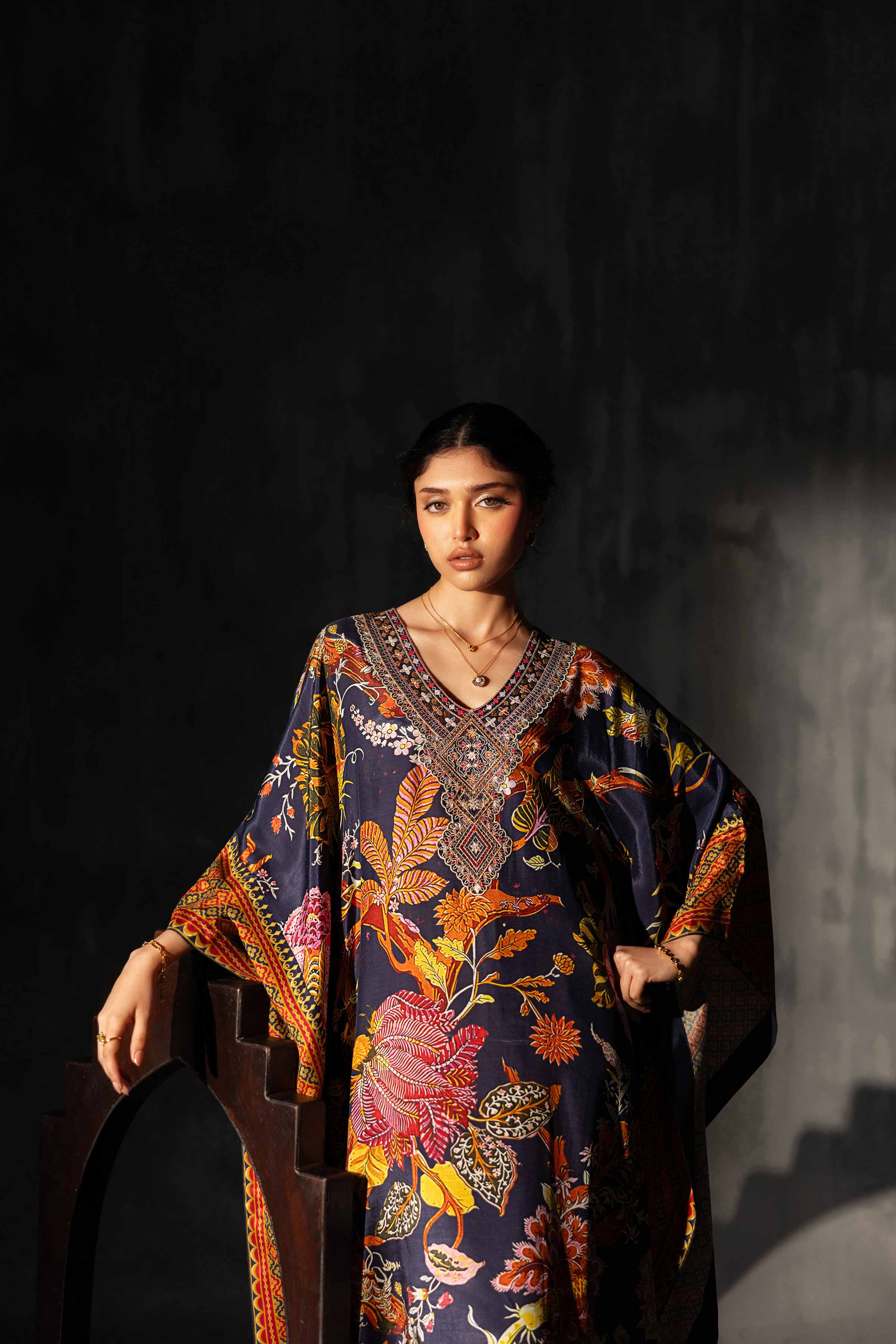 Printed Embroidered Kaftan - KFE26-134 - Image 6
