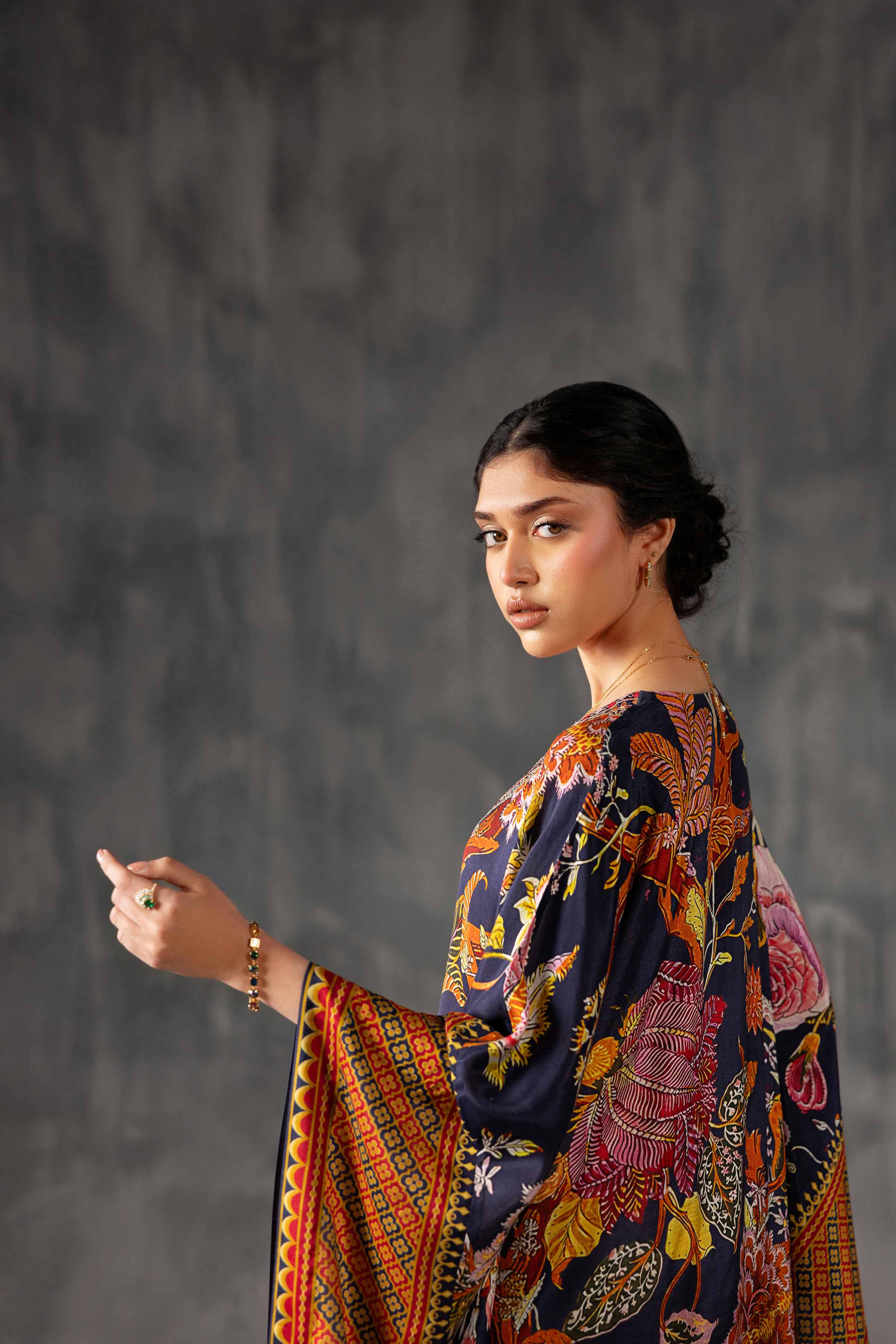 Printed Embroidered Kaftan - KFE26-134 - Image 8