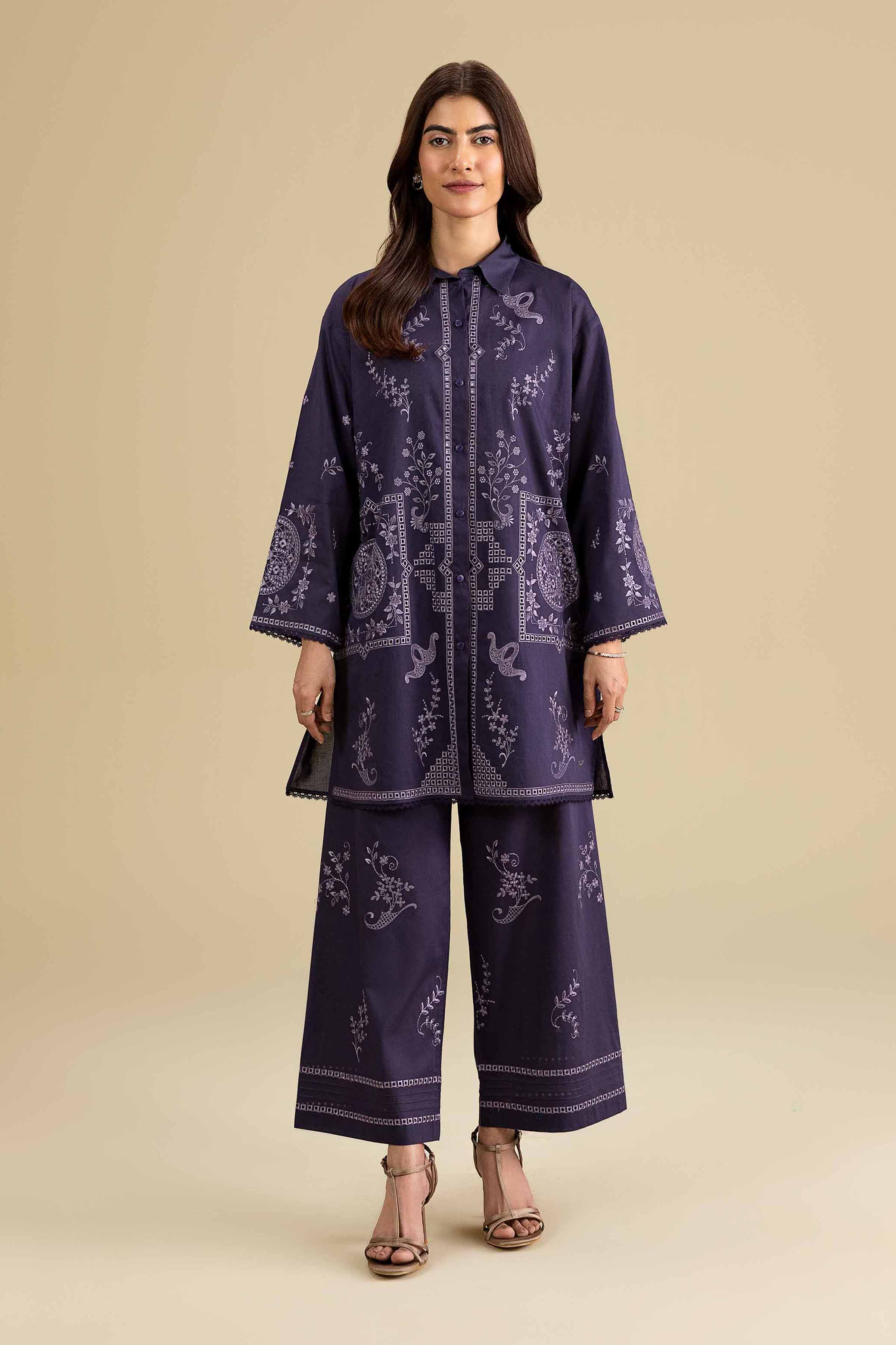 2 Piece - Embroidered Suit - KFE26-156 - Image 3