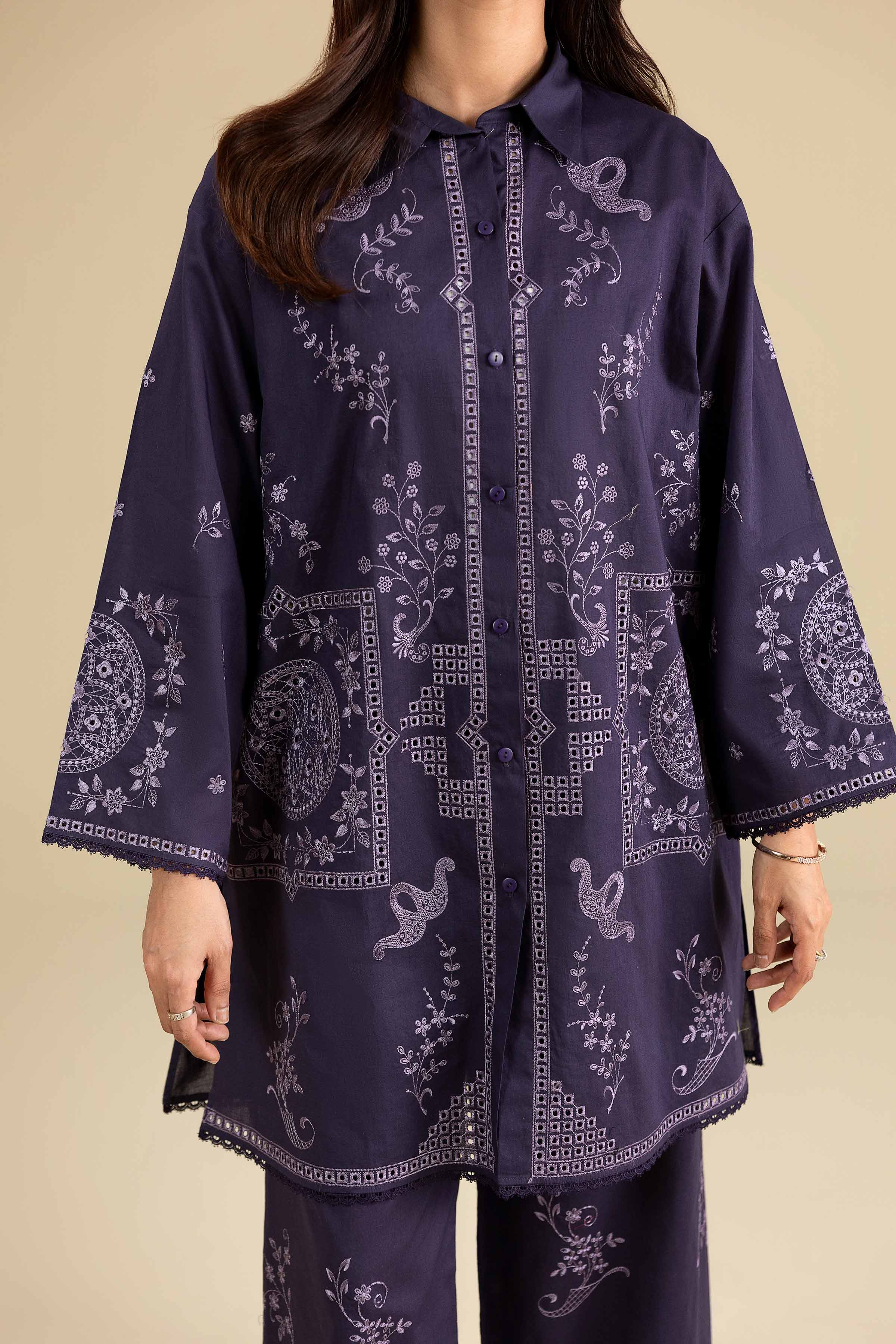 2 Piece - Embroidered Suit - KFE26-156 - Image 6