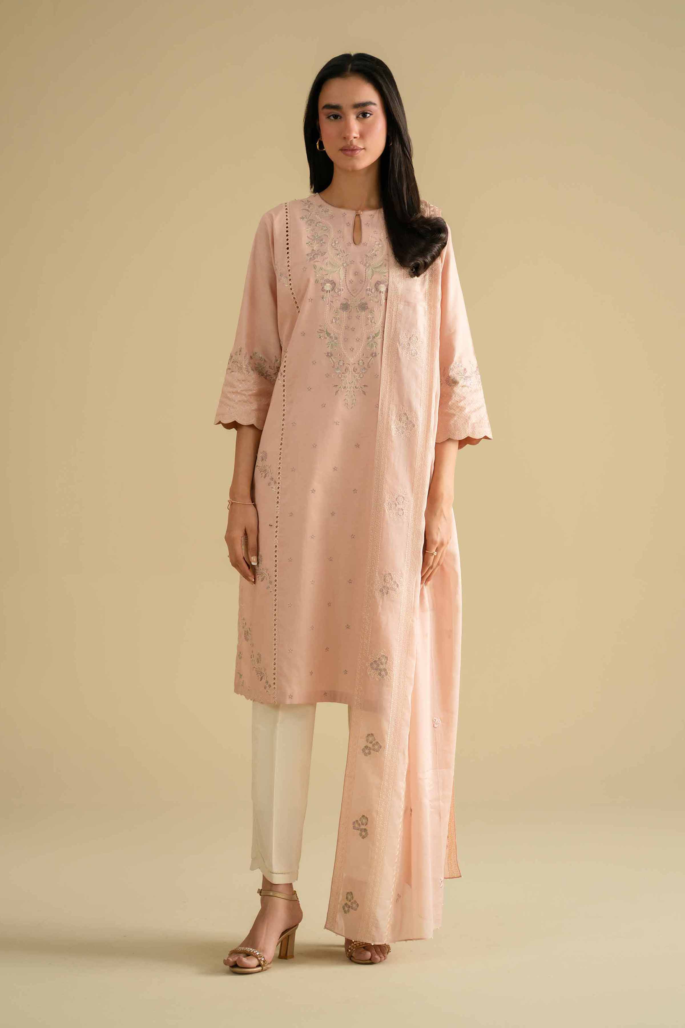 2 Piece - Embroidered Suit - KFE26-16 - Image 4