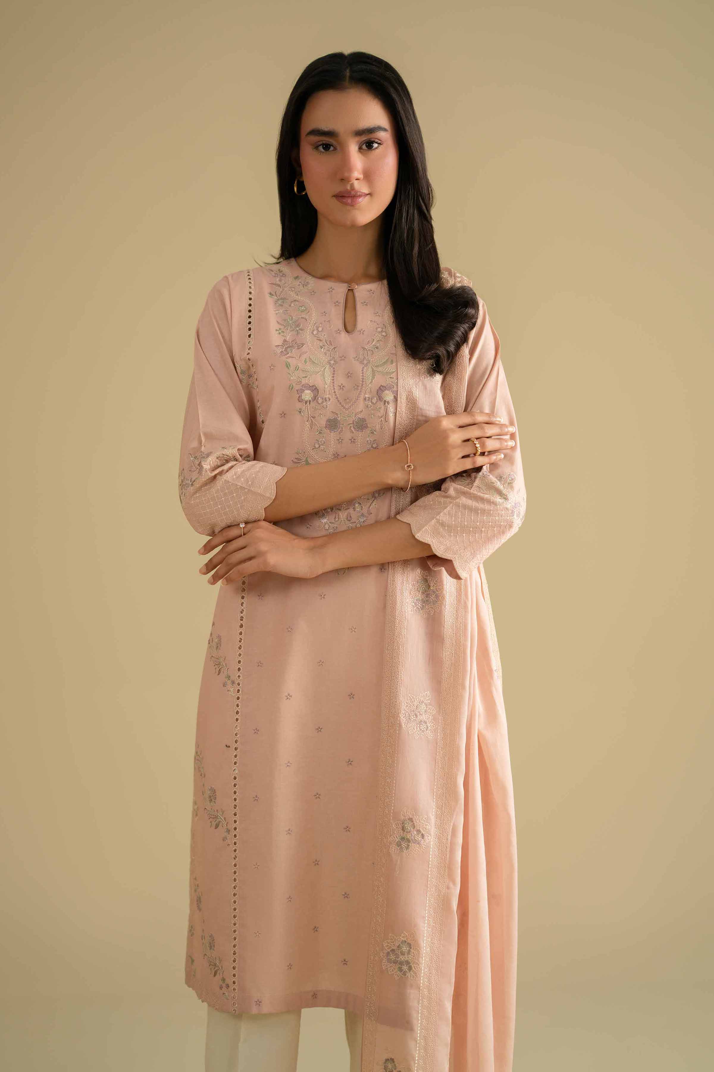 2 Piece - Embroidered Suit - KFE26-16 - Image 6