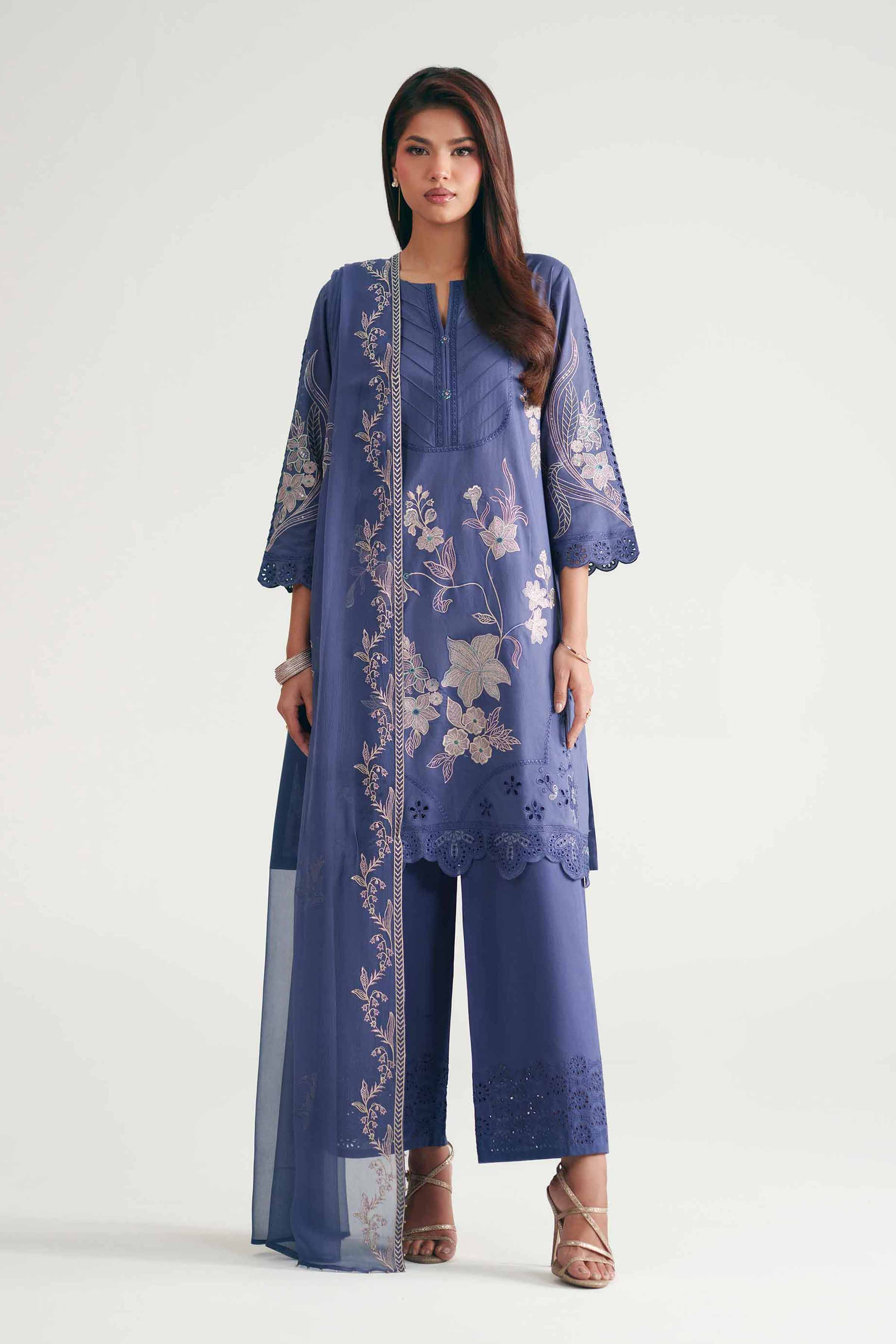 3 Piece - Embroidered Suit - KFE26-186 - Image 3