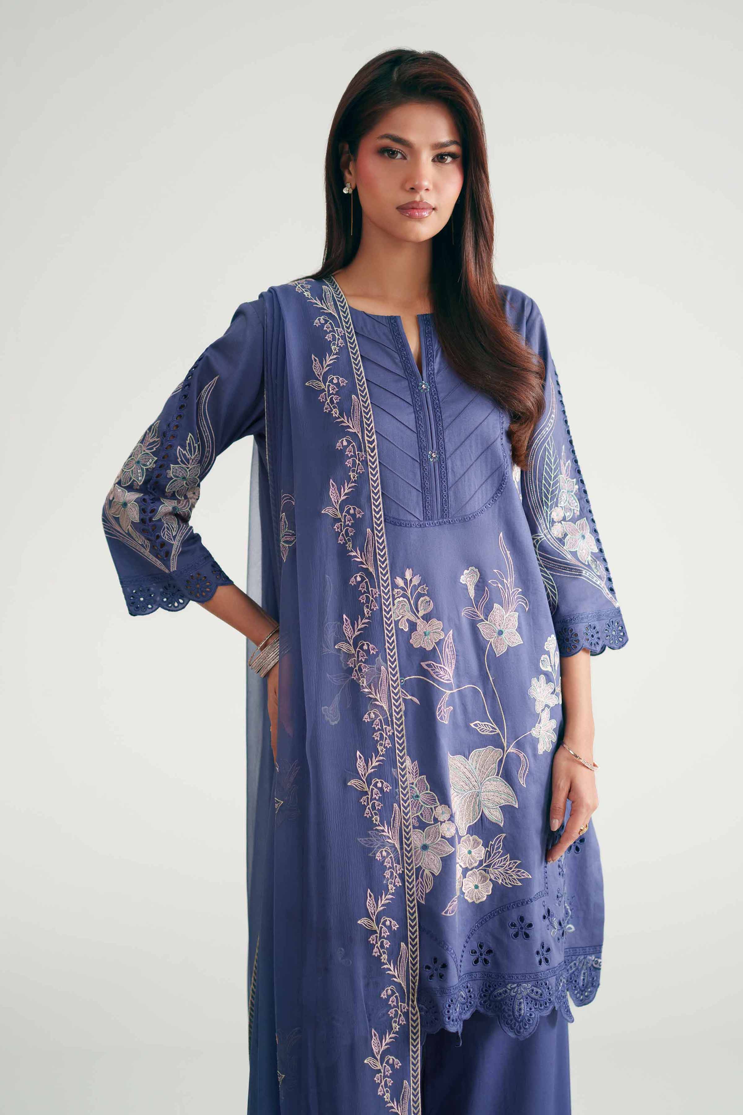 3 Piece - Embroidered Suit - KFE26-186 - Image 6