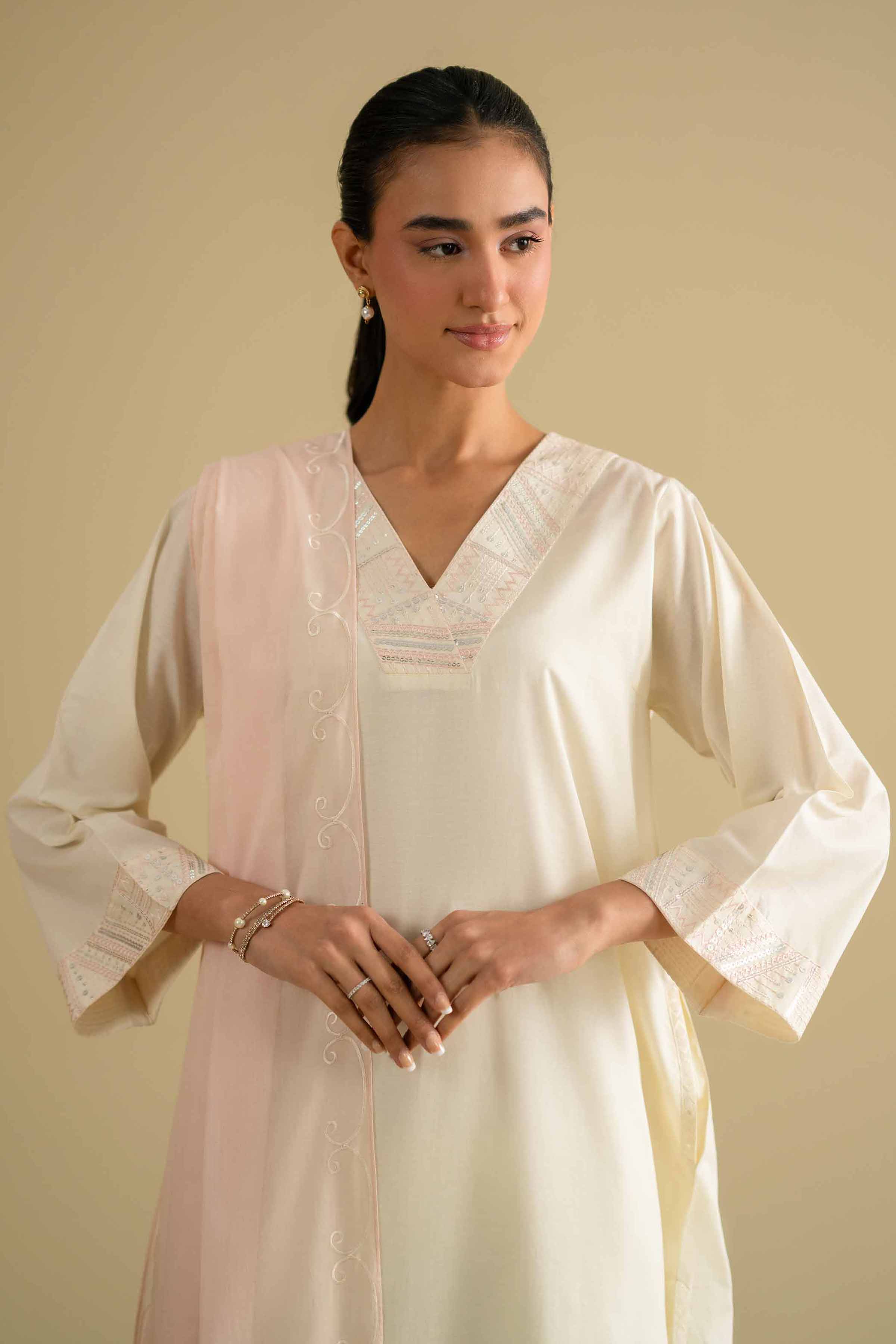 2 Piece - Embroidered Suit - KFE26-19 - Image 2
