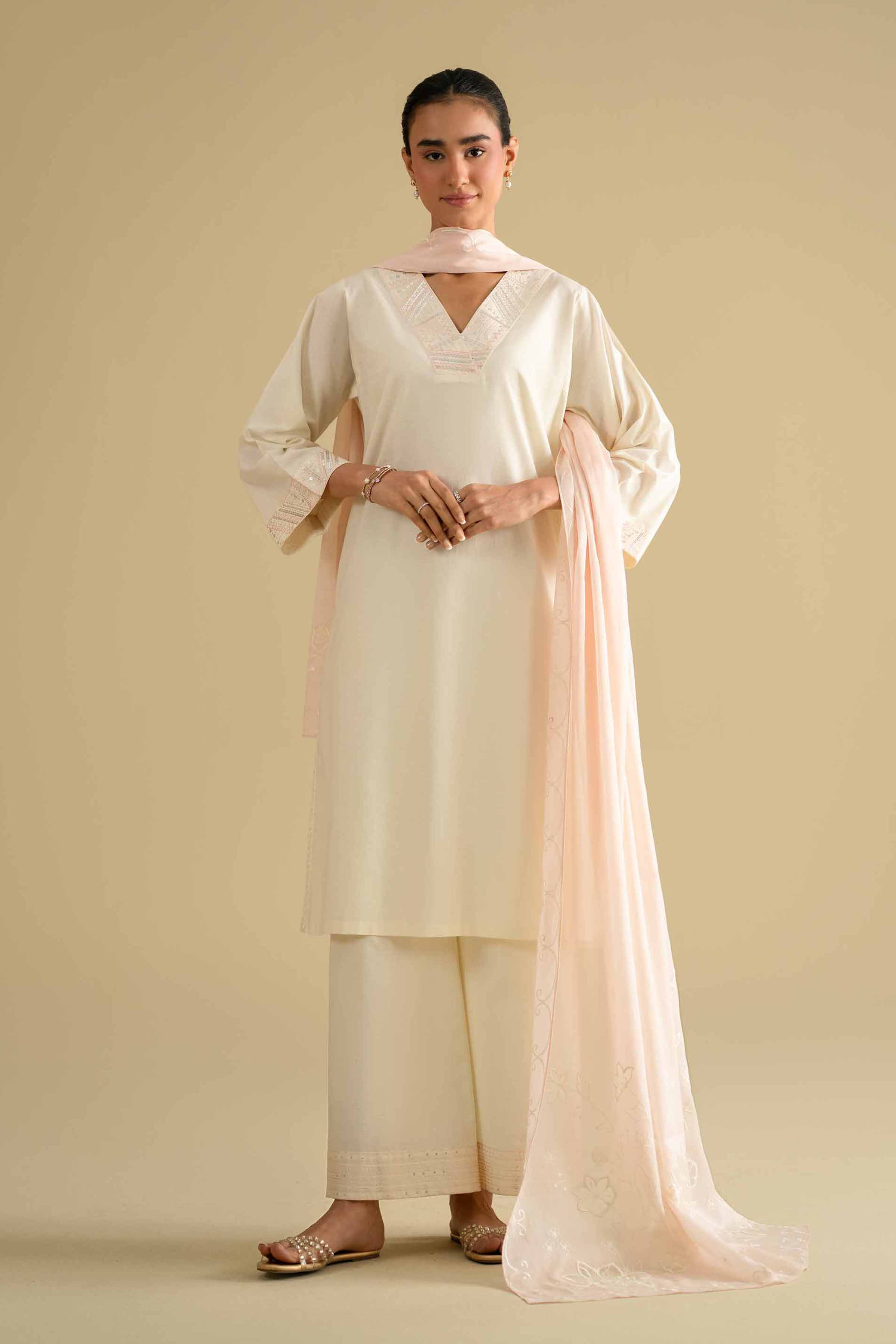 2 Piece - Embroidered Suit - KFE26-19 - Image 5