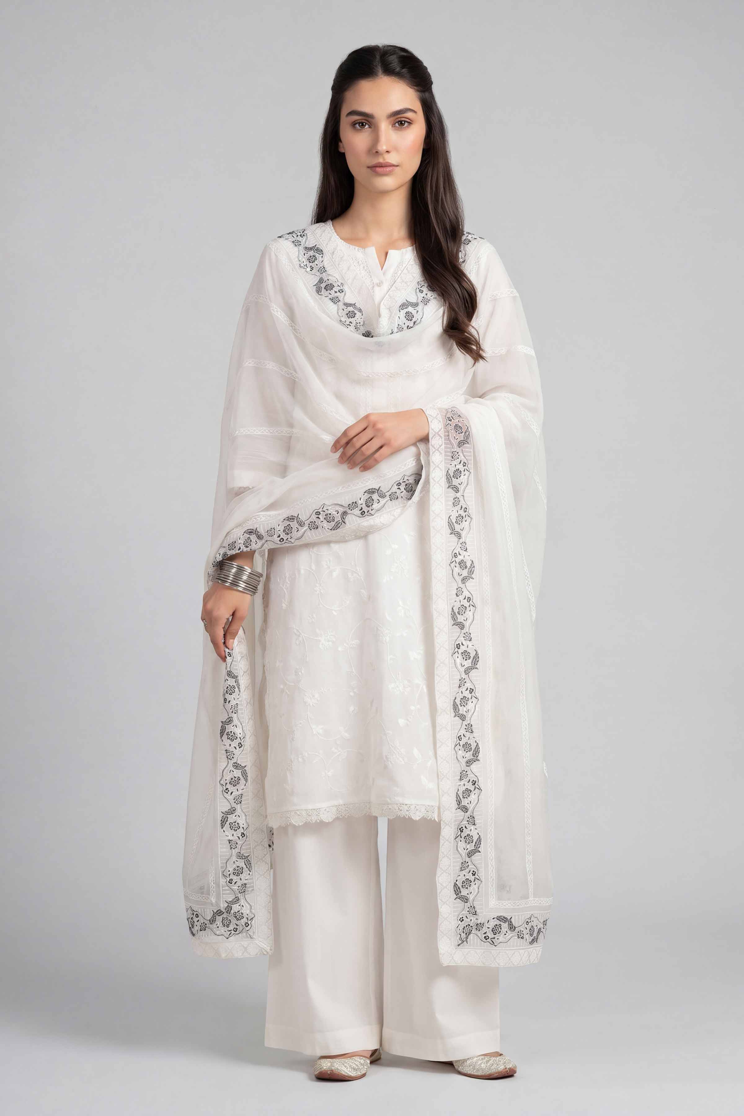 Embroidered Dupatta - KFE26-193 - Image 3
