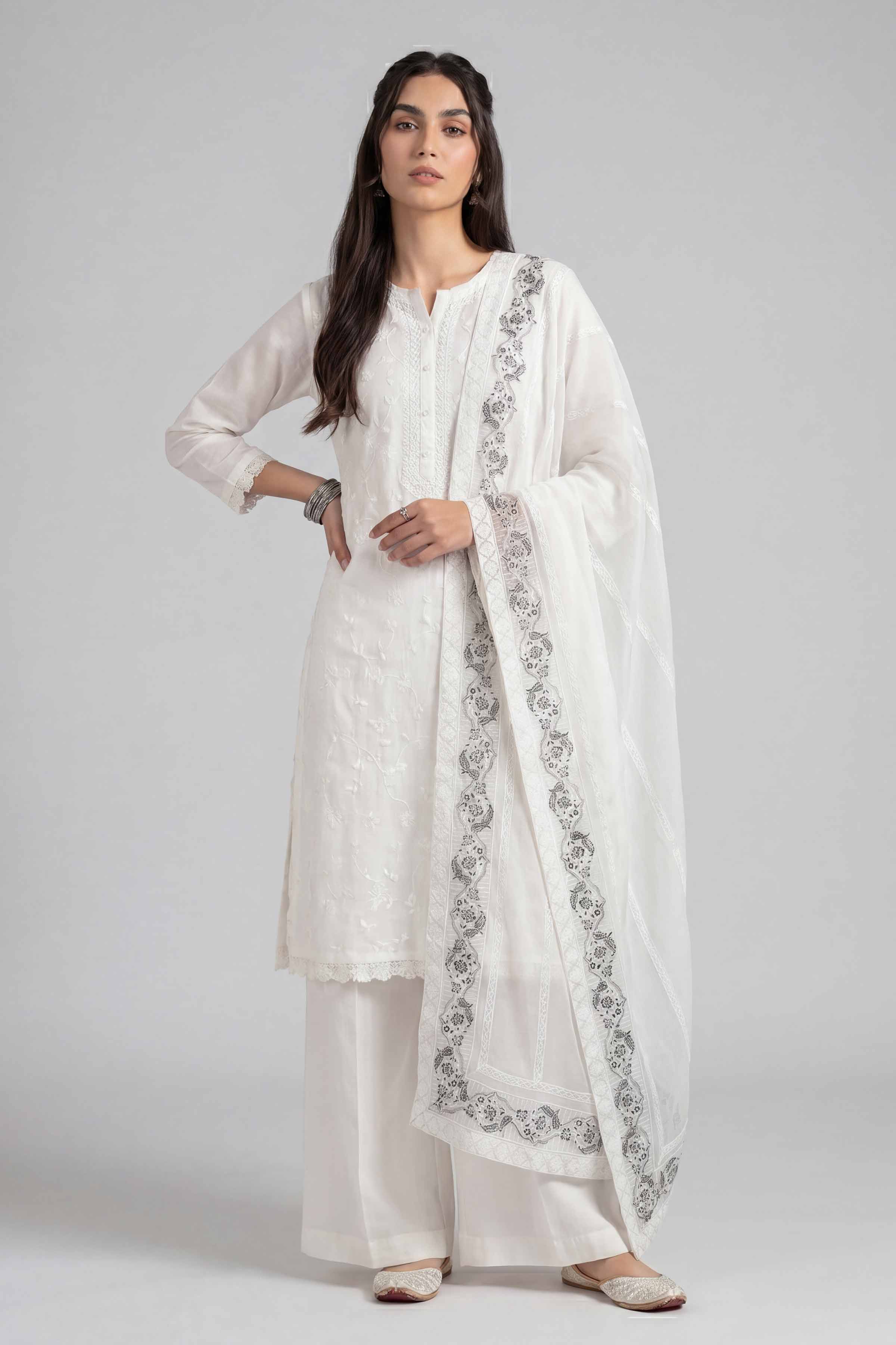 Embroidered Dupatta - KFE26-193 - Image 4