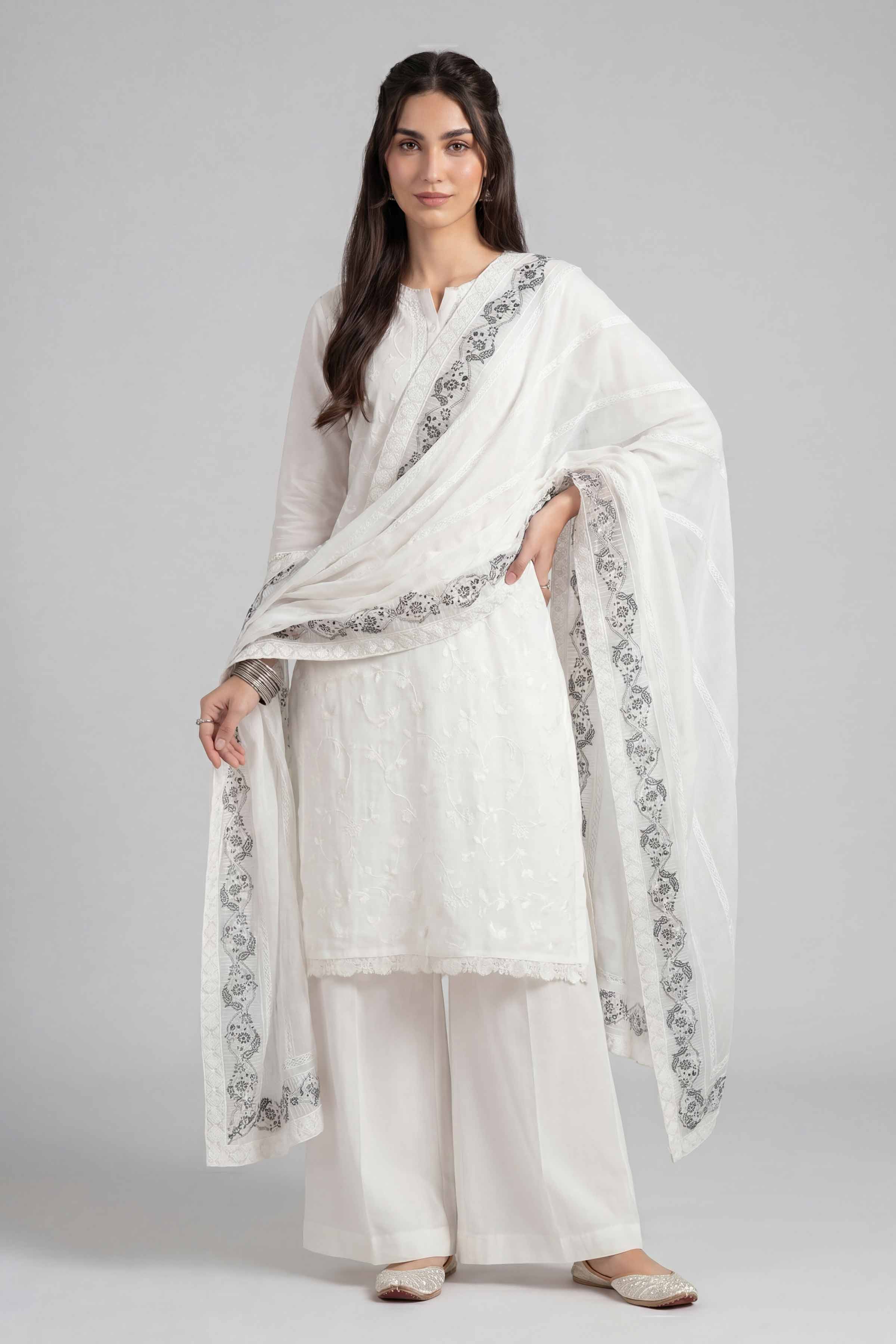 Embroidered Dupatta - KFE26-193 - Image 5