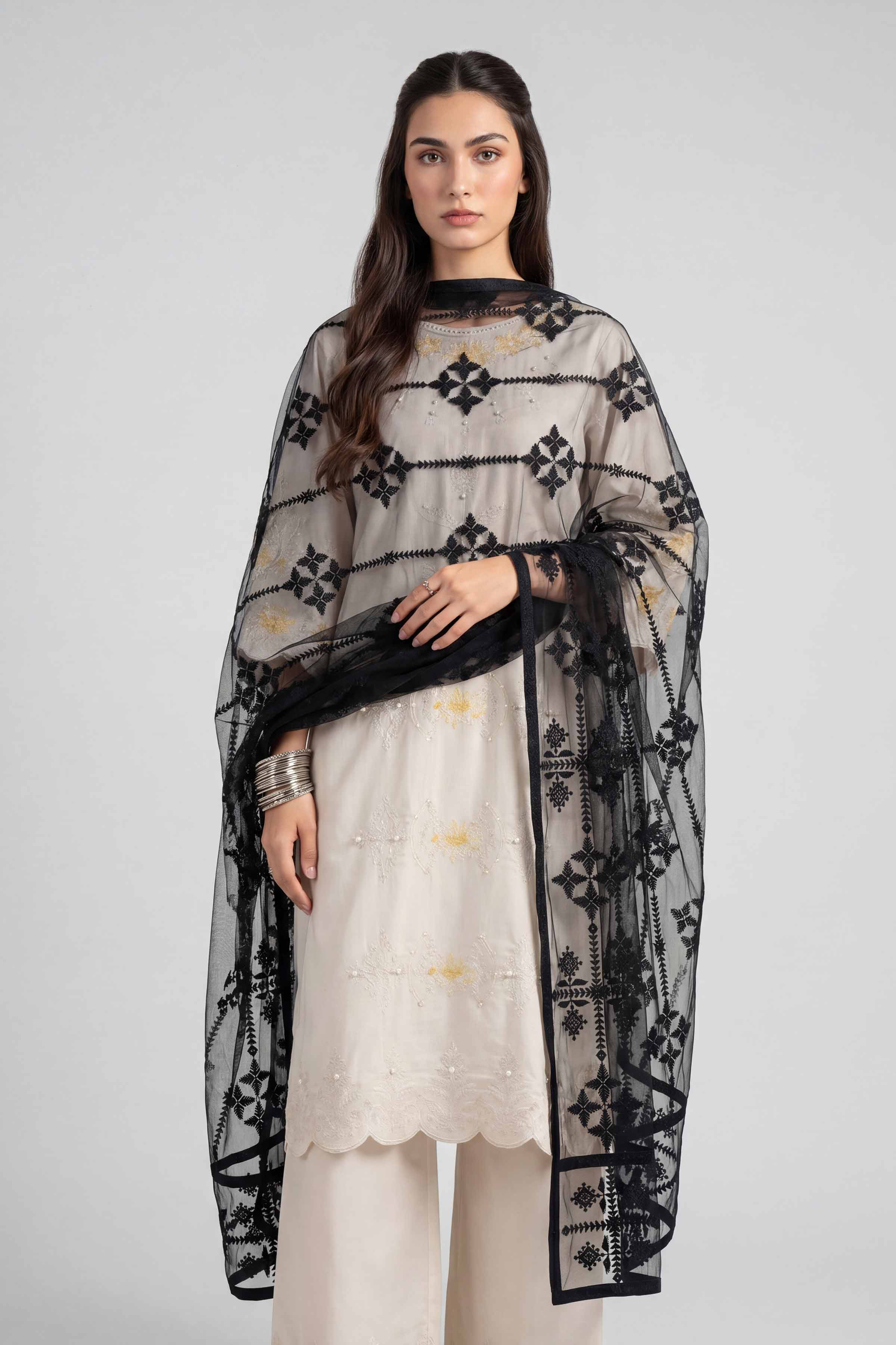 Embroidered Dupatta - KFE26-194 - Image 3