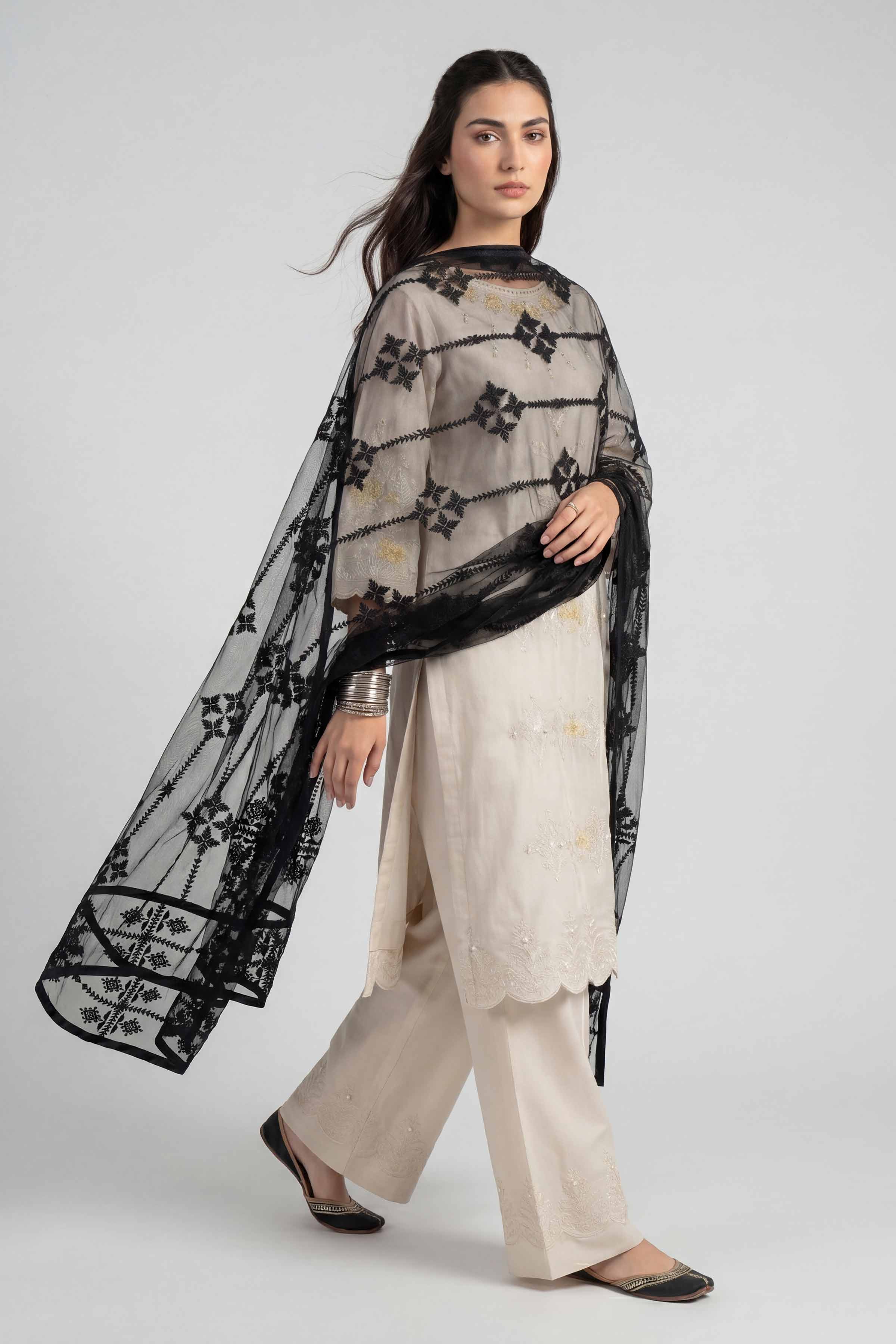 Embroidered Dupatta - KFE26-194 - Image 4