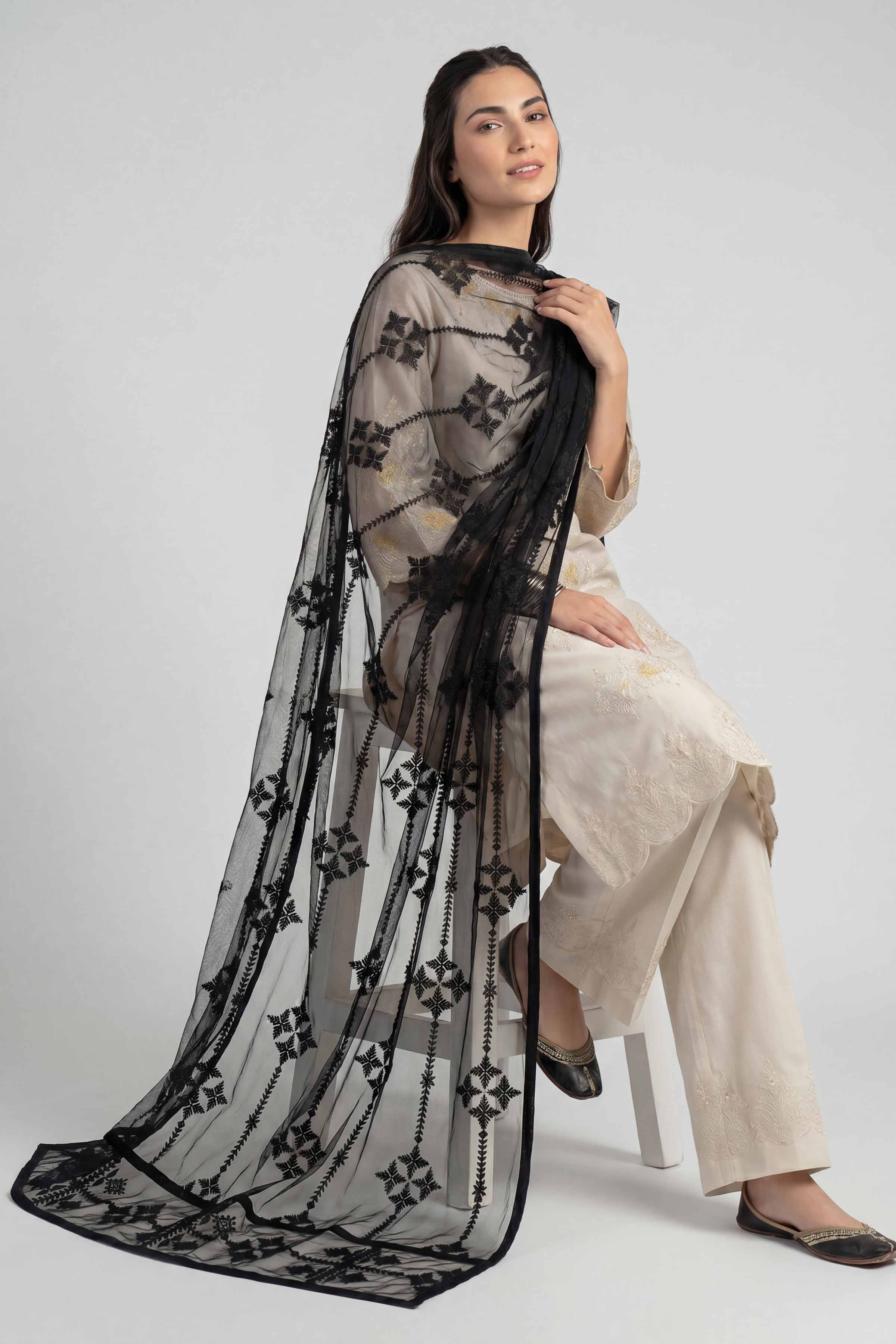Embroidered Dupatta - KFE26-194 - Image 5