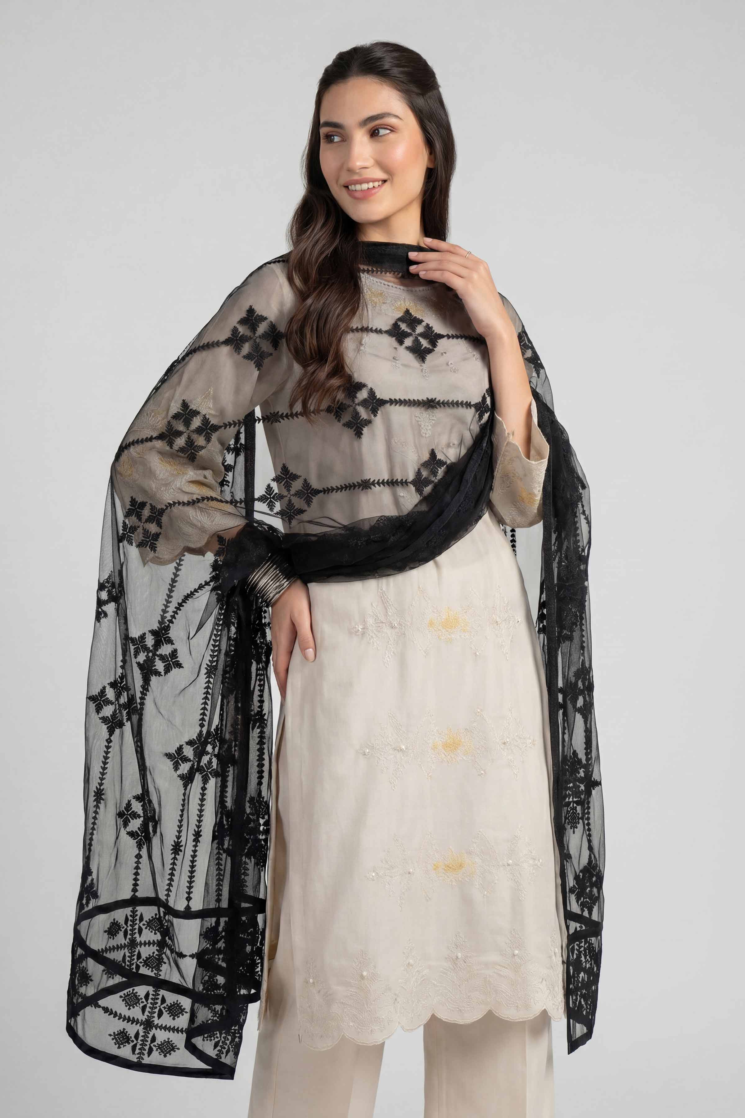Embroidered Dupatta - KFE26-194 - Image 6