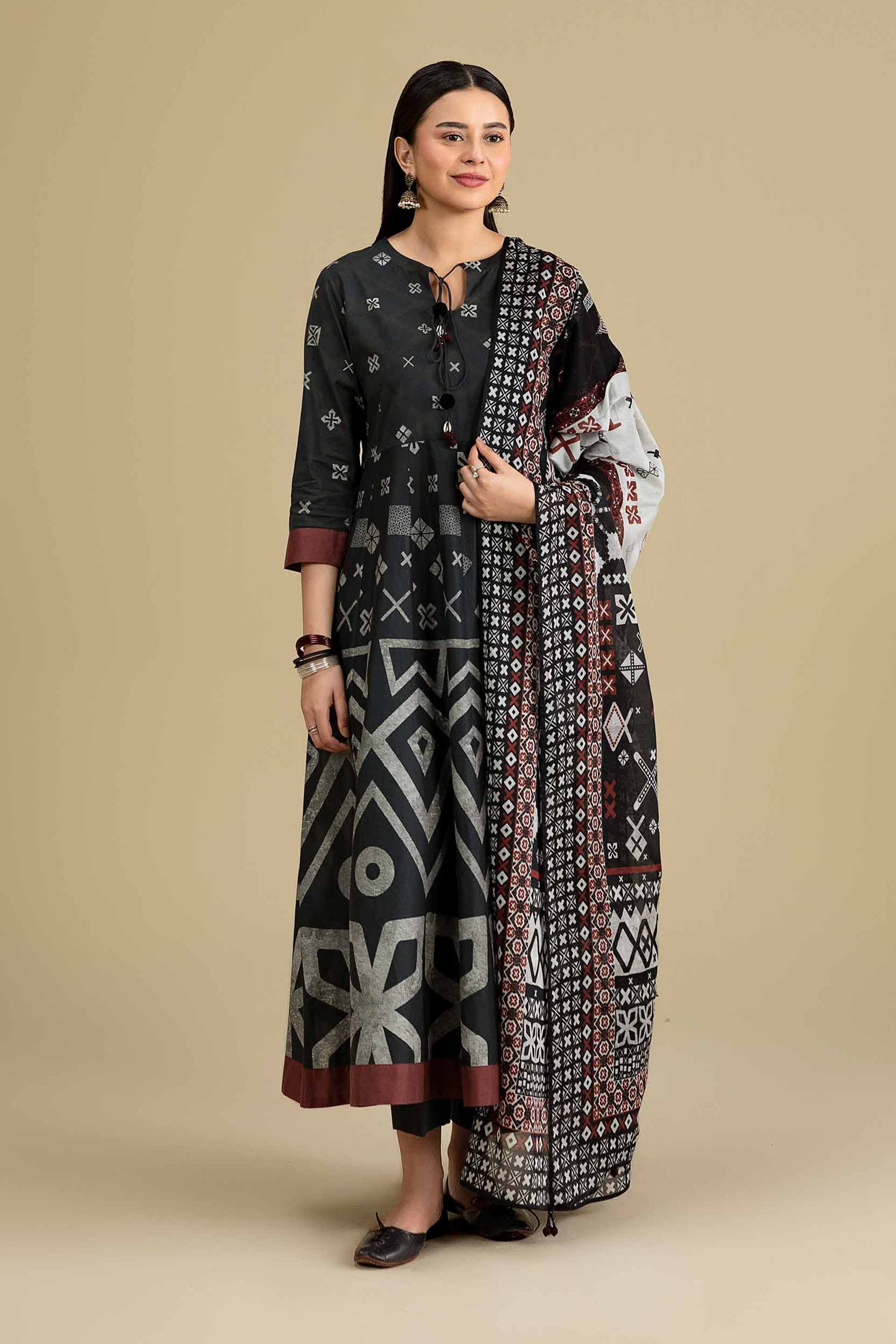 3 Piece - Printed Suit - KFE26-205 - Image 3