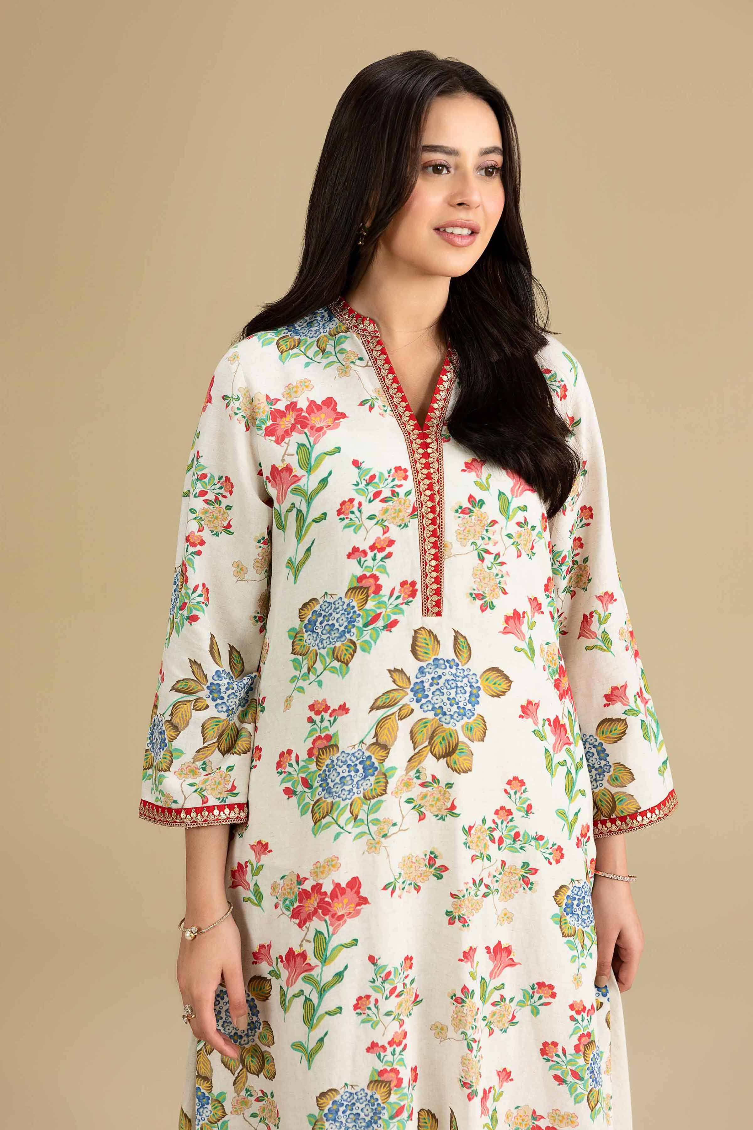 2 Piece - Printed Embroidered Suit - KFE26-209 - Image 4