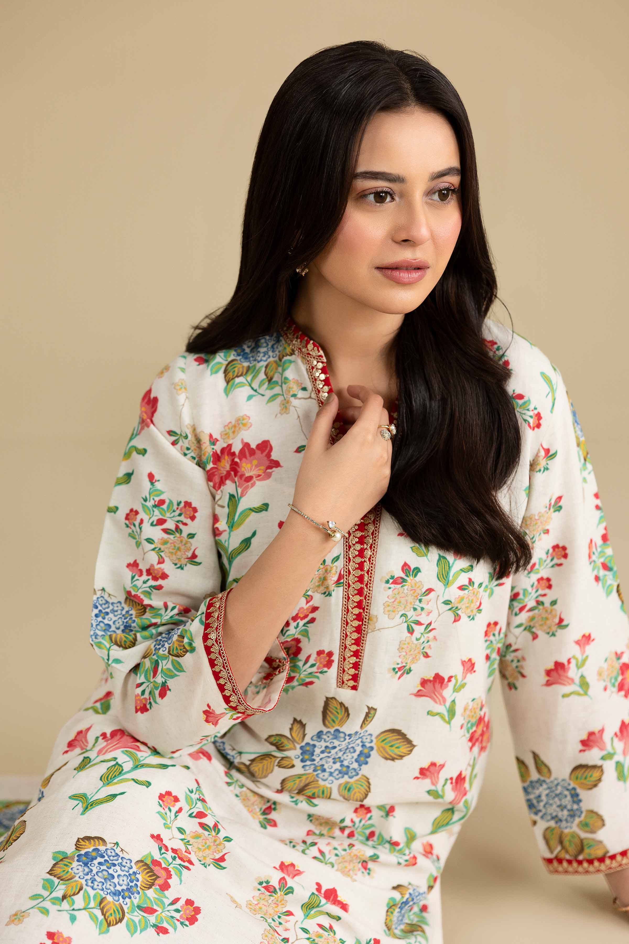 2 Piece - Printed Embroidered Suit - KFE26-209 - Image 5