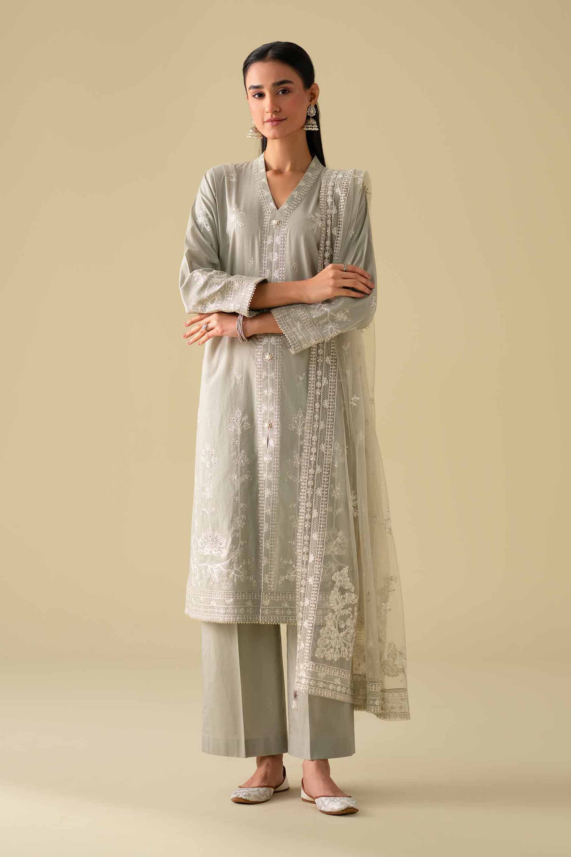 3 Piece - Embroidered Suit - KFE26-21 - Image 4