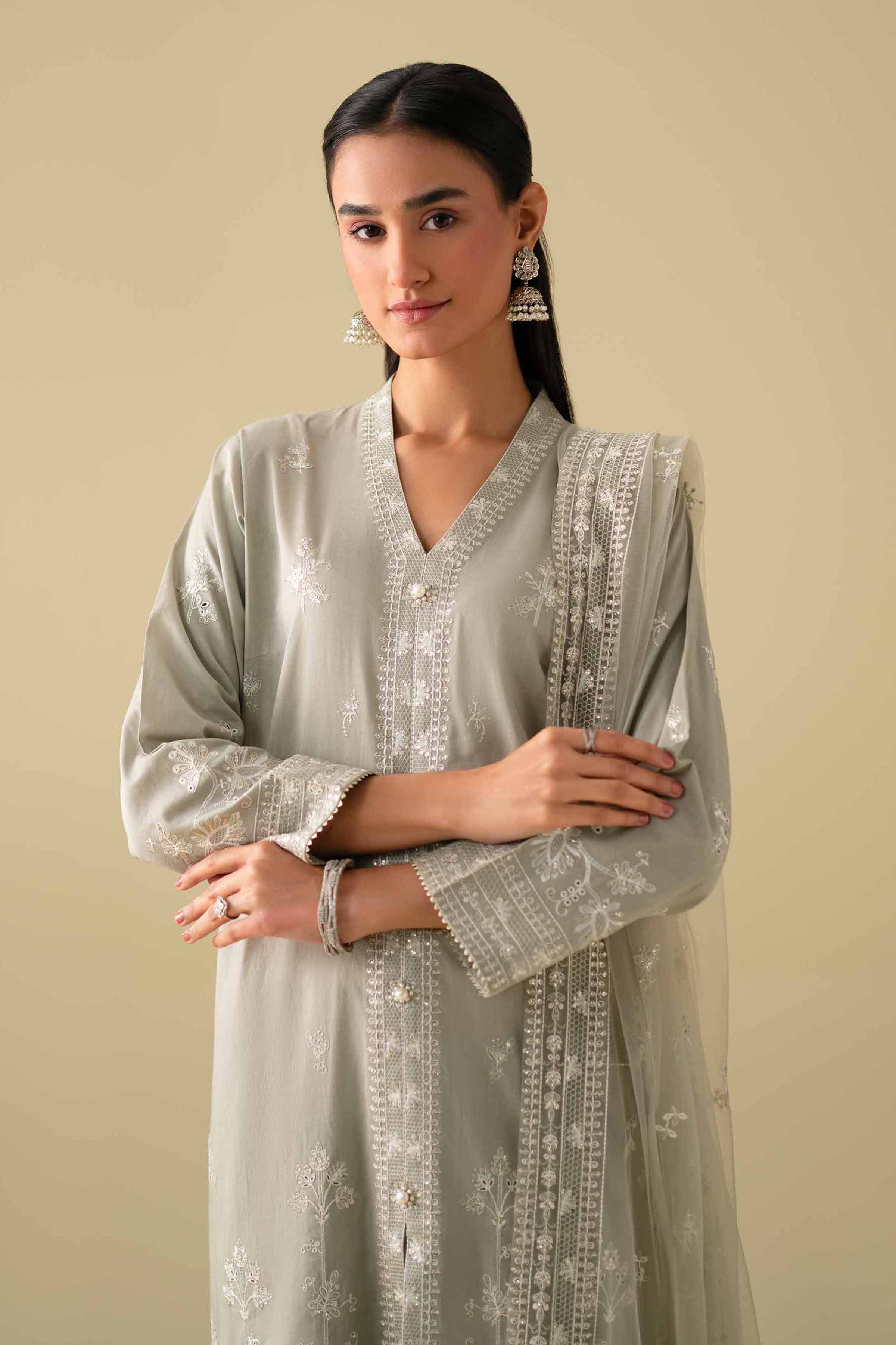 3 Piece - Embroidered Suit - KFE26-21 - Image 6