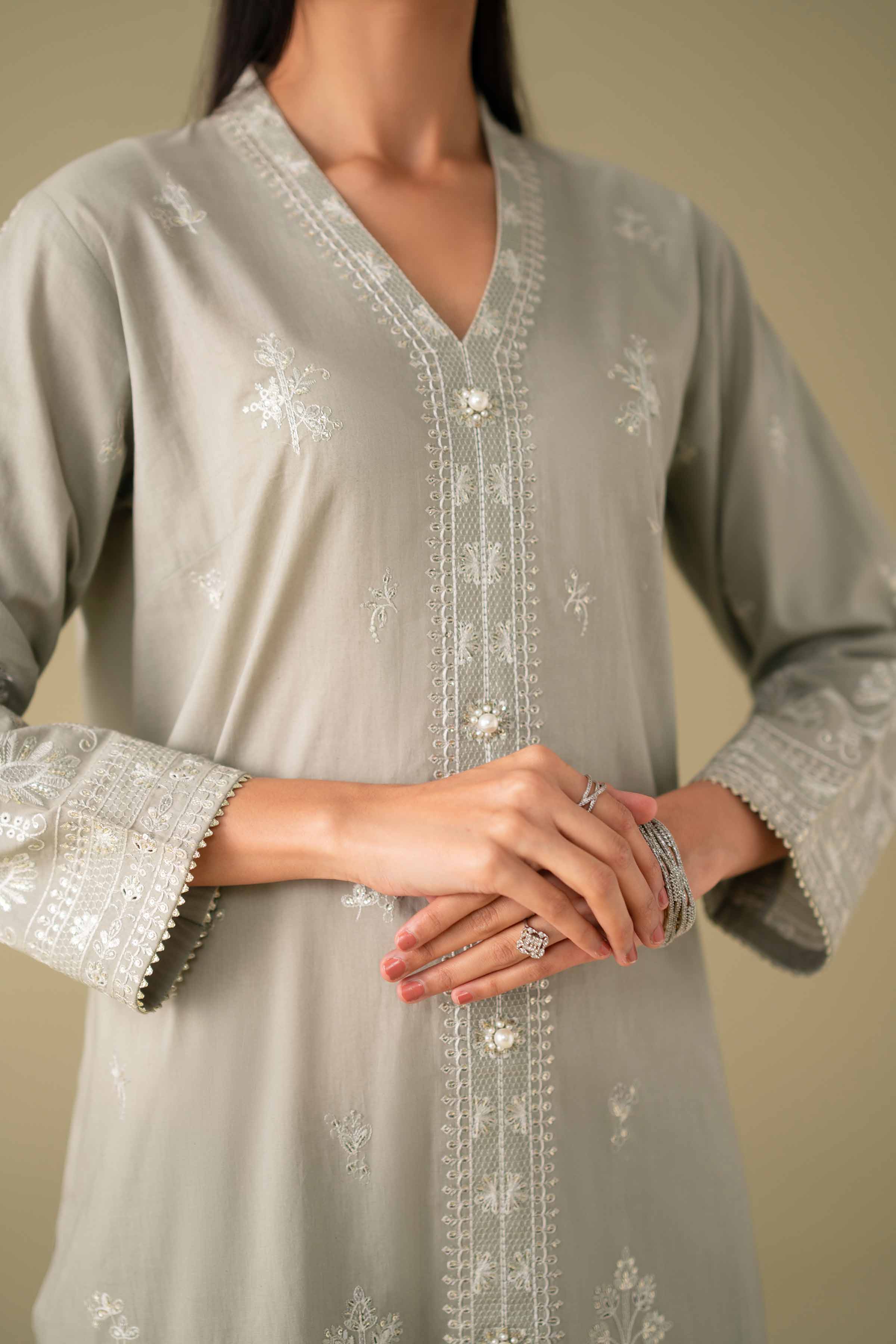 3 Piece - Embroidered Suit - KFE26-21 - Image 8