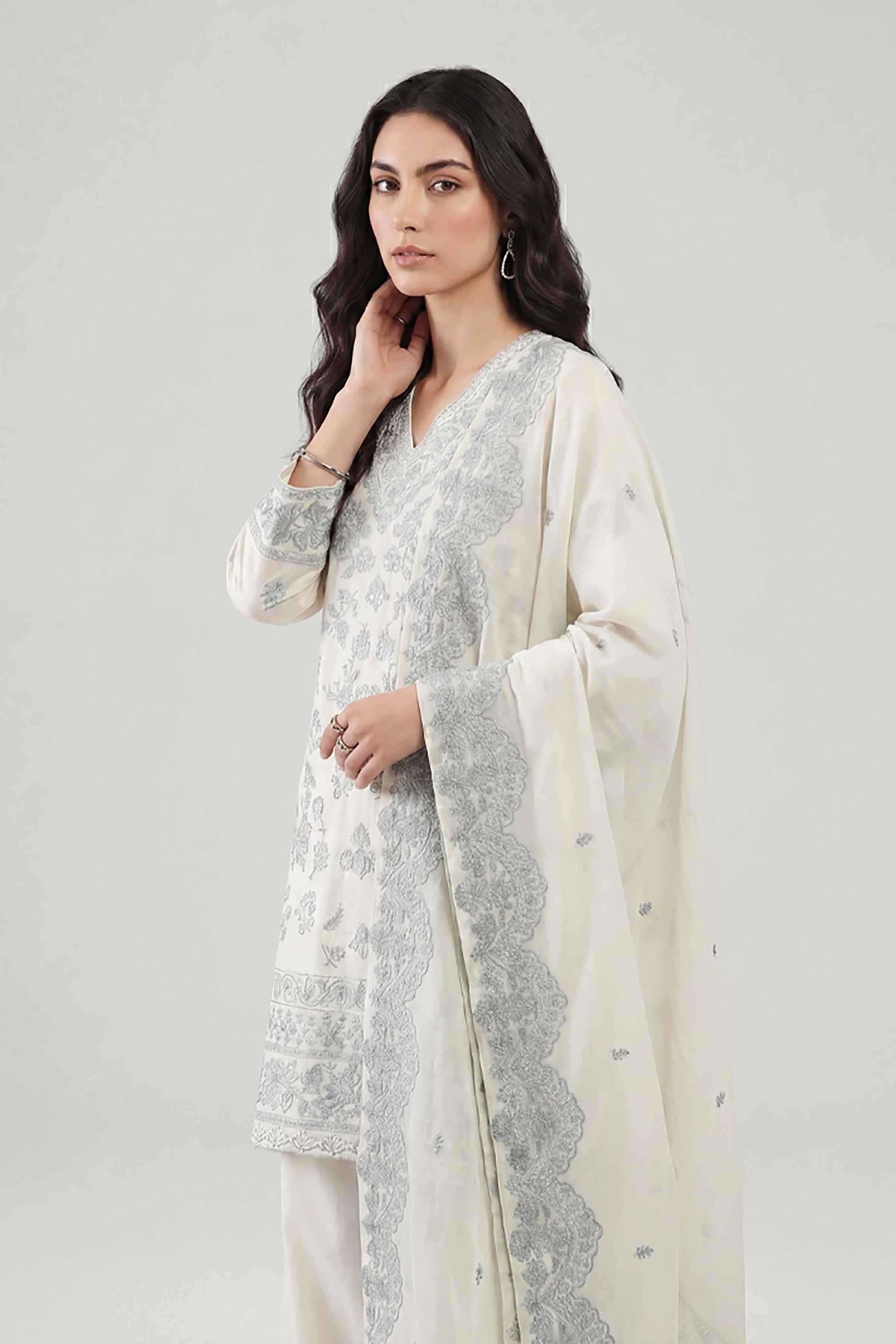 3 Piece - Embroidered Suit - KFE26-212 - Image 5