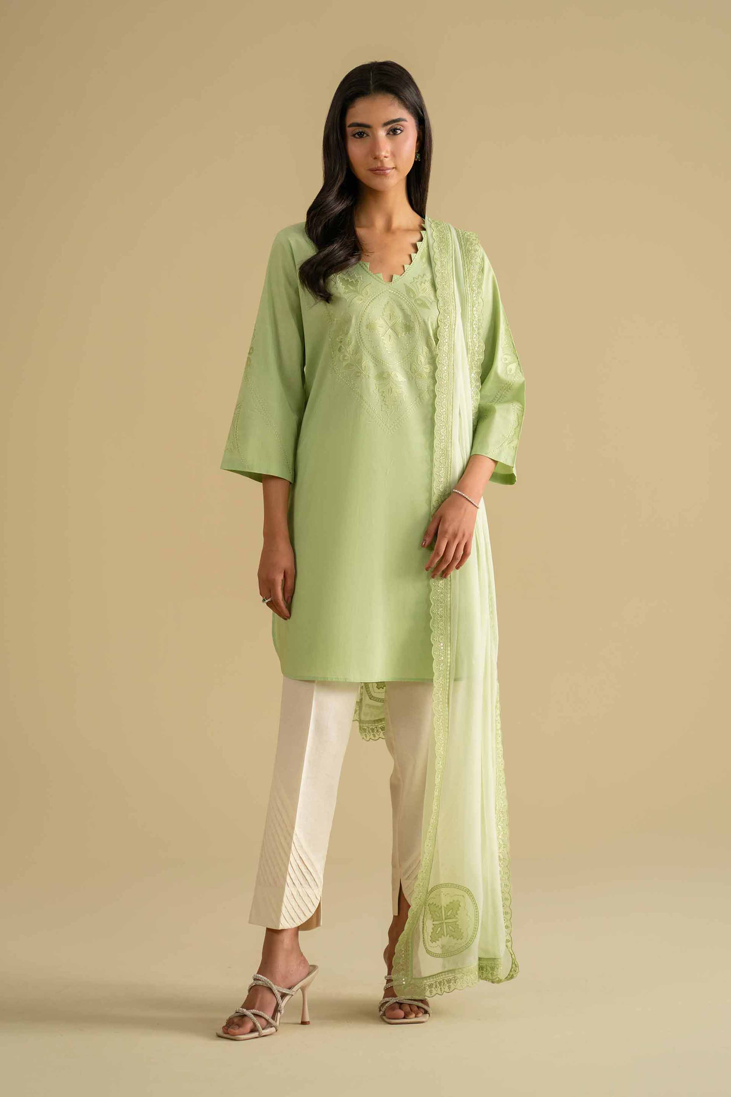 2 Piece - Embroidered Suit - KFE26-23 - Image 4